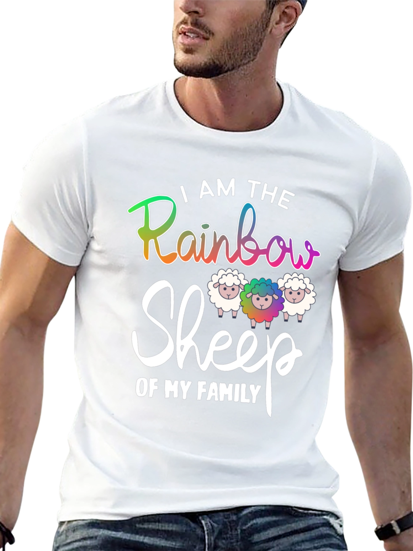 Rainbow Sheep Family T-Shirt