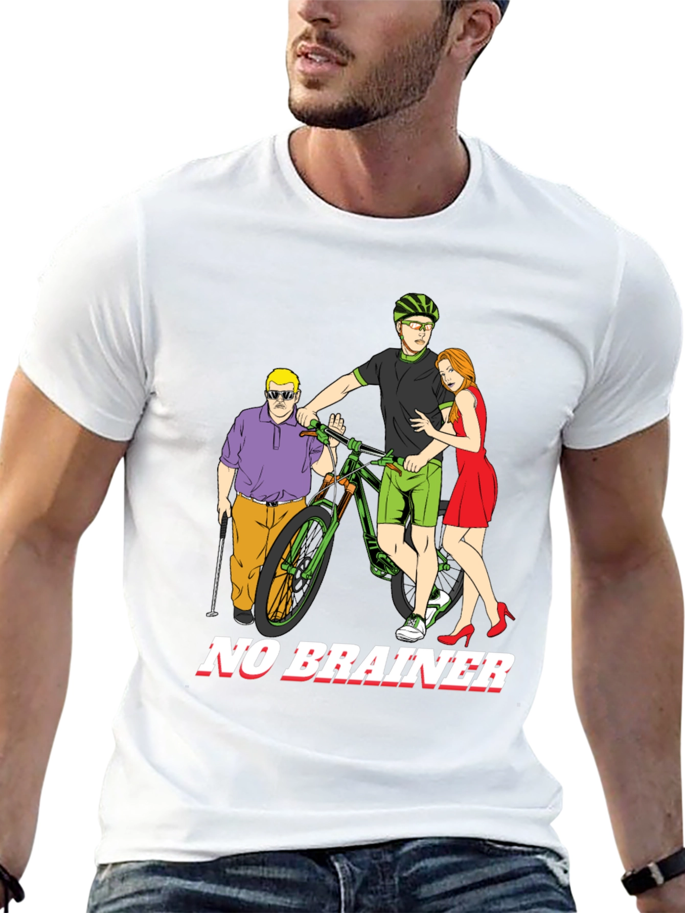 Humorous No Brainer Graphic T-Shirt
