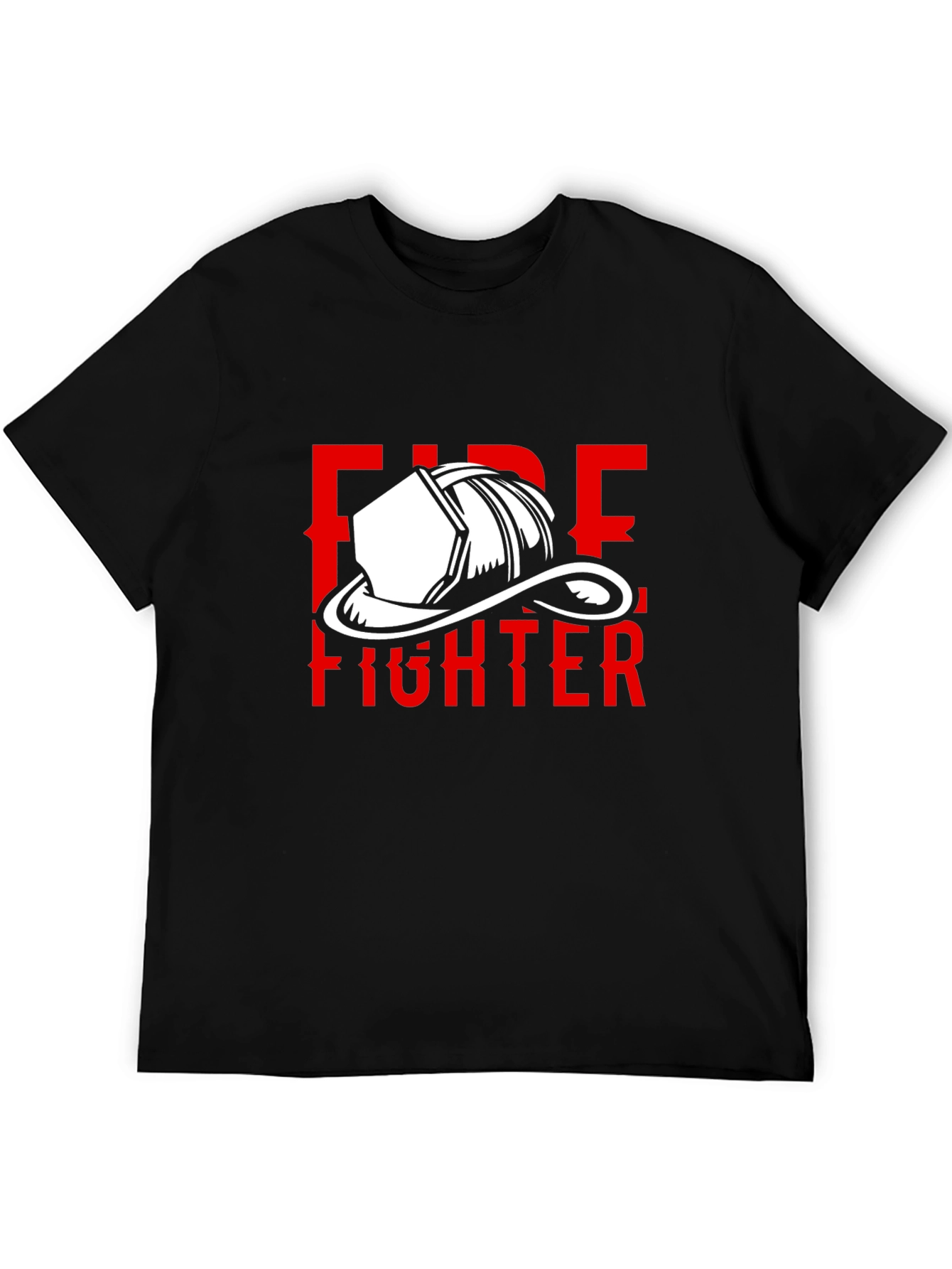 Firefighter T-Shirt - Black with Red Graphic
