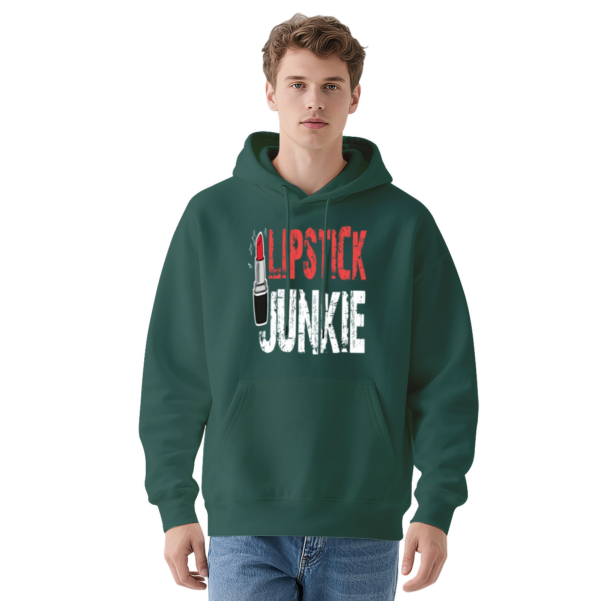 Lipstick Junkie Distressed Graphic Hoodie