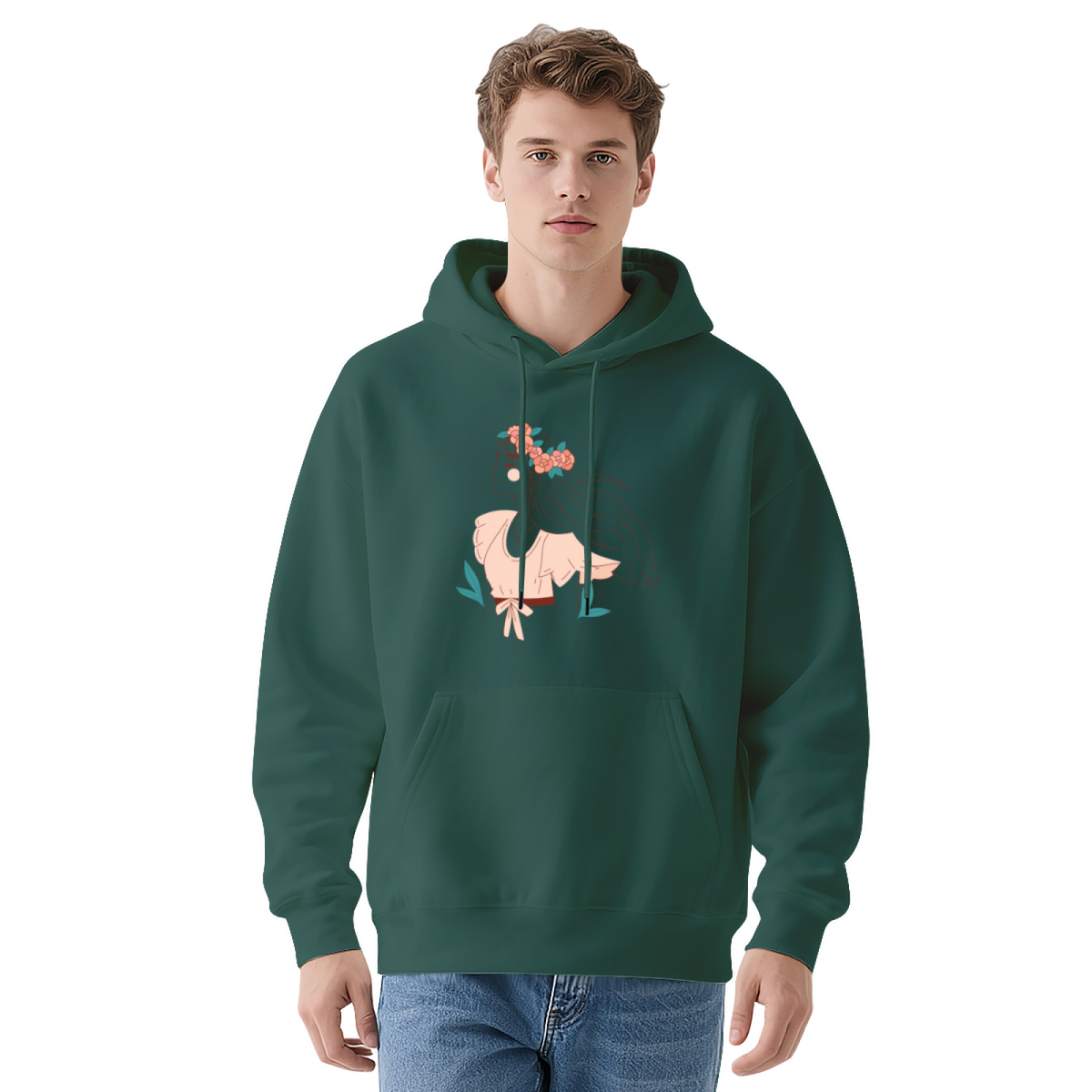 Cool Graphic Hoodie - Minimalist Illustration Girl