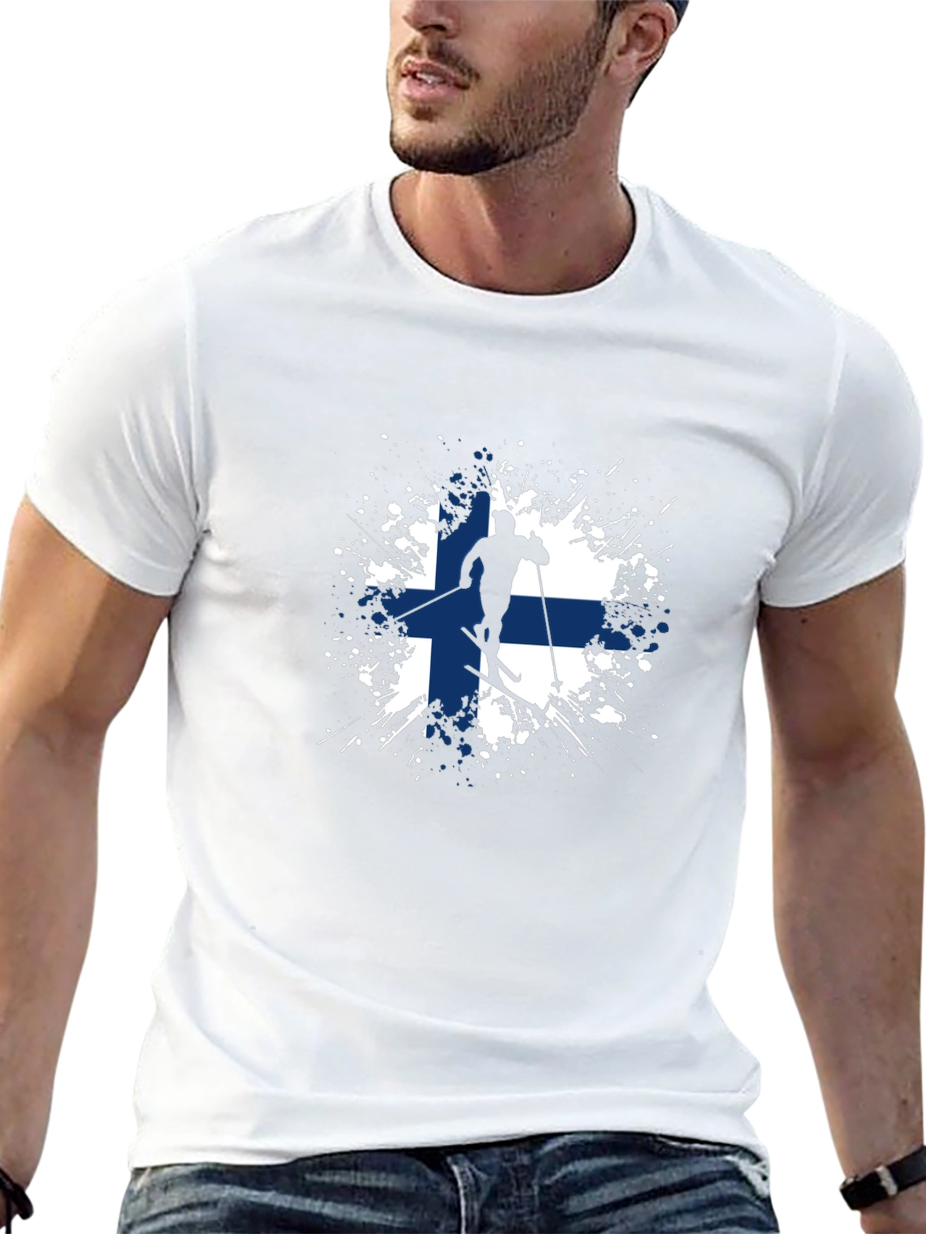 Finland Flag Skiing T-Shirt