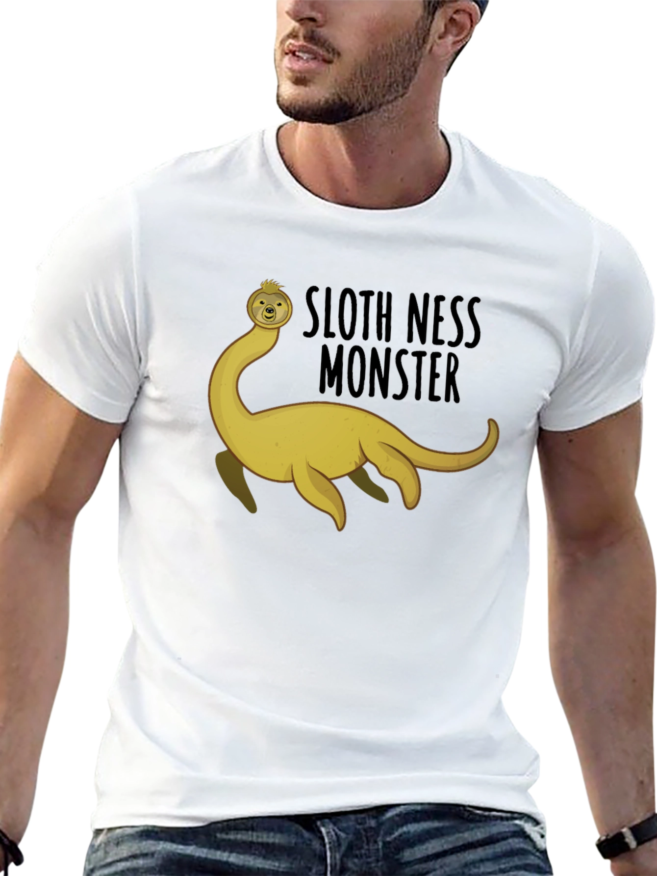 Sloth Ness Monster Black T-Shirt