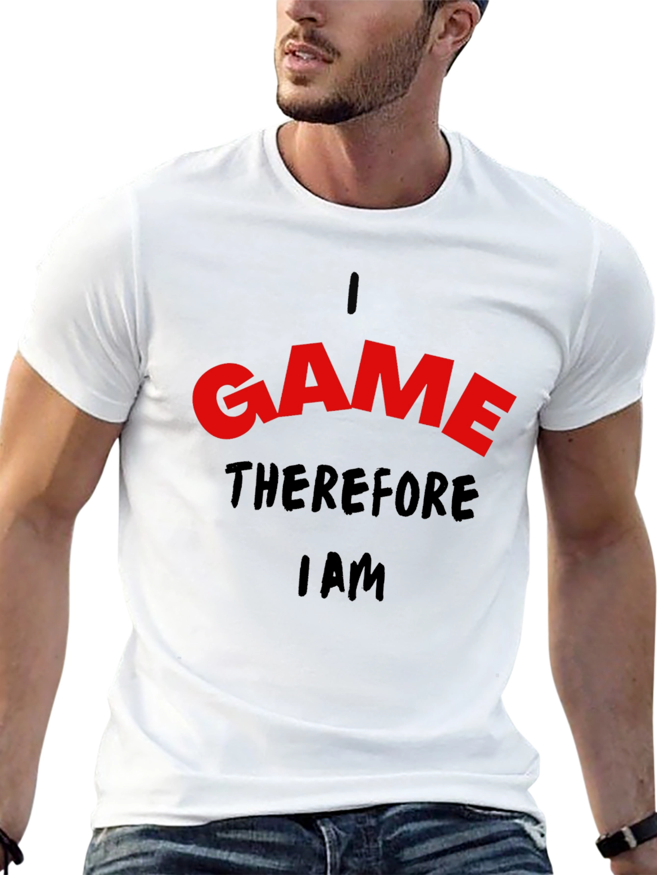 I Game Therefore I Am Black T-Shirt