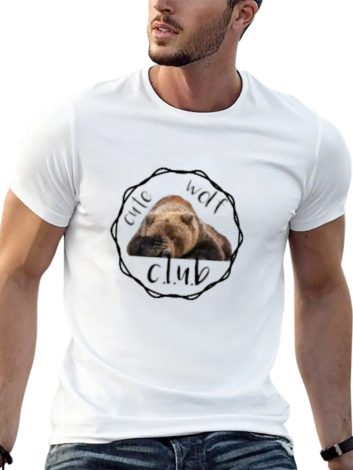 Cute Wolf Club Black T-Shirt