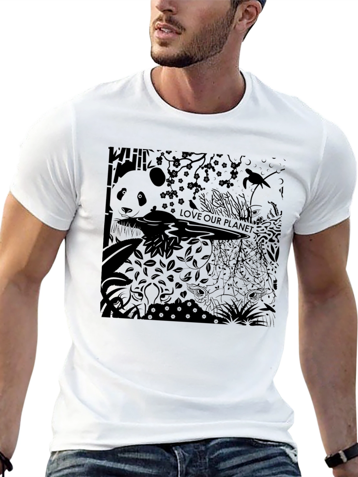 Eco Panda Black T-Shirt