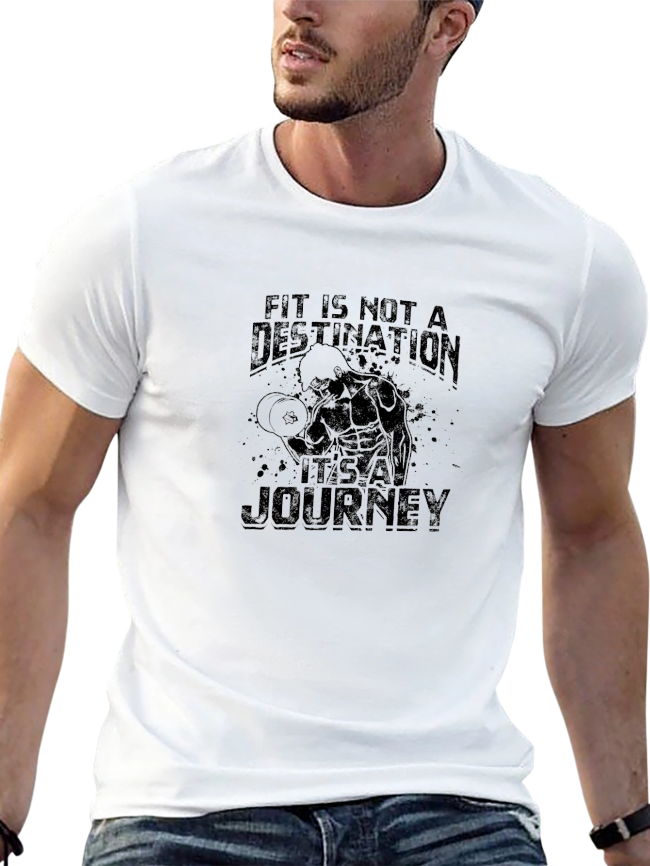 Fitness Motivation Black Graphic T-Shirt