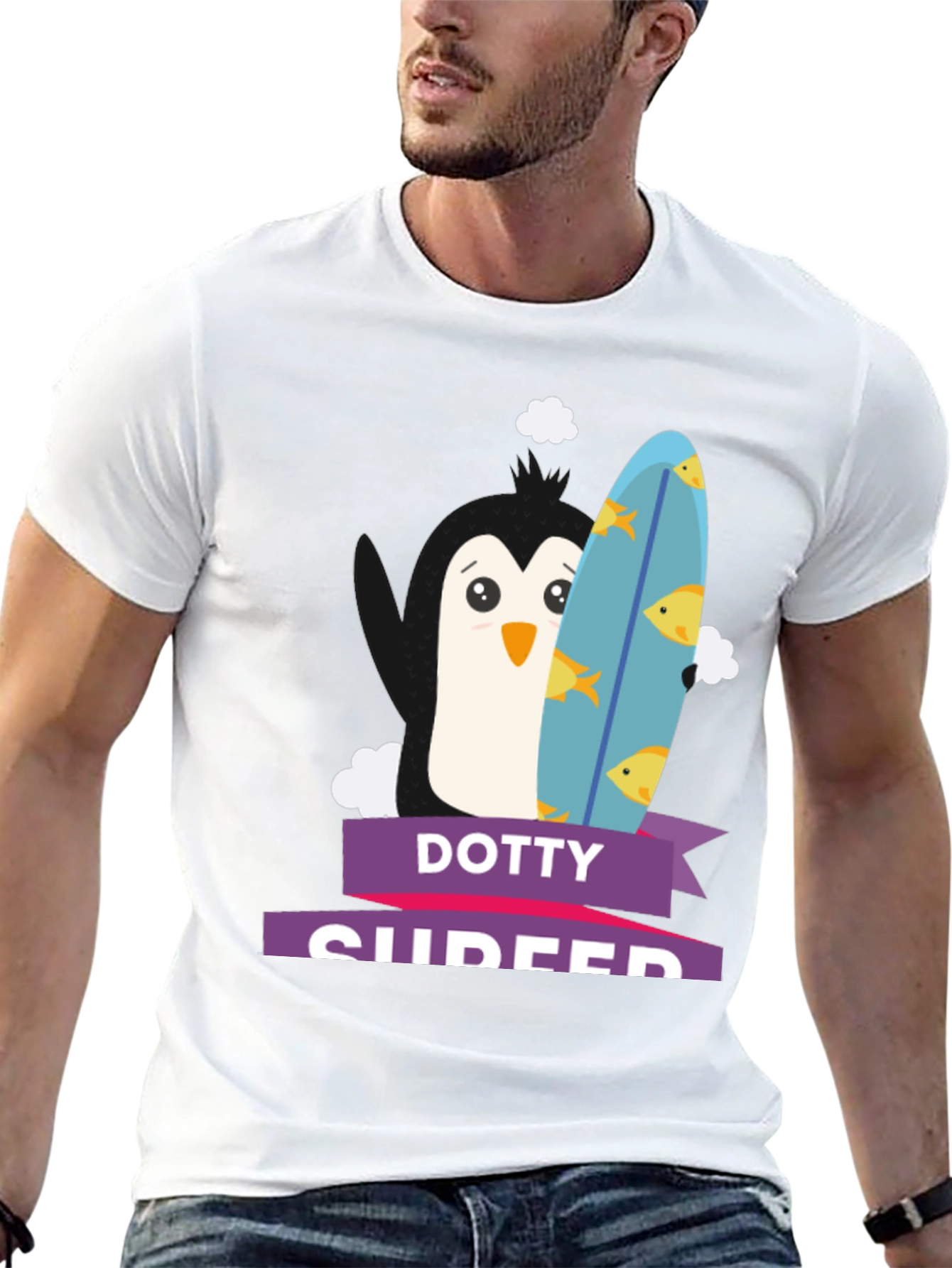 Dotty Surfer Graphic Tee - Fun Summer T-Shirt