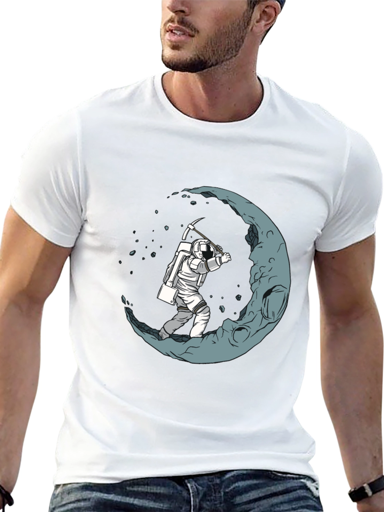 Moon Miner Graphic T-Shirt - Space Adventure Tee