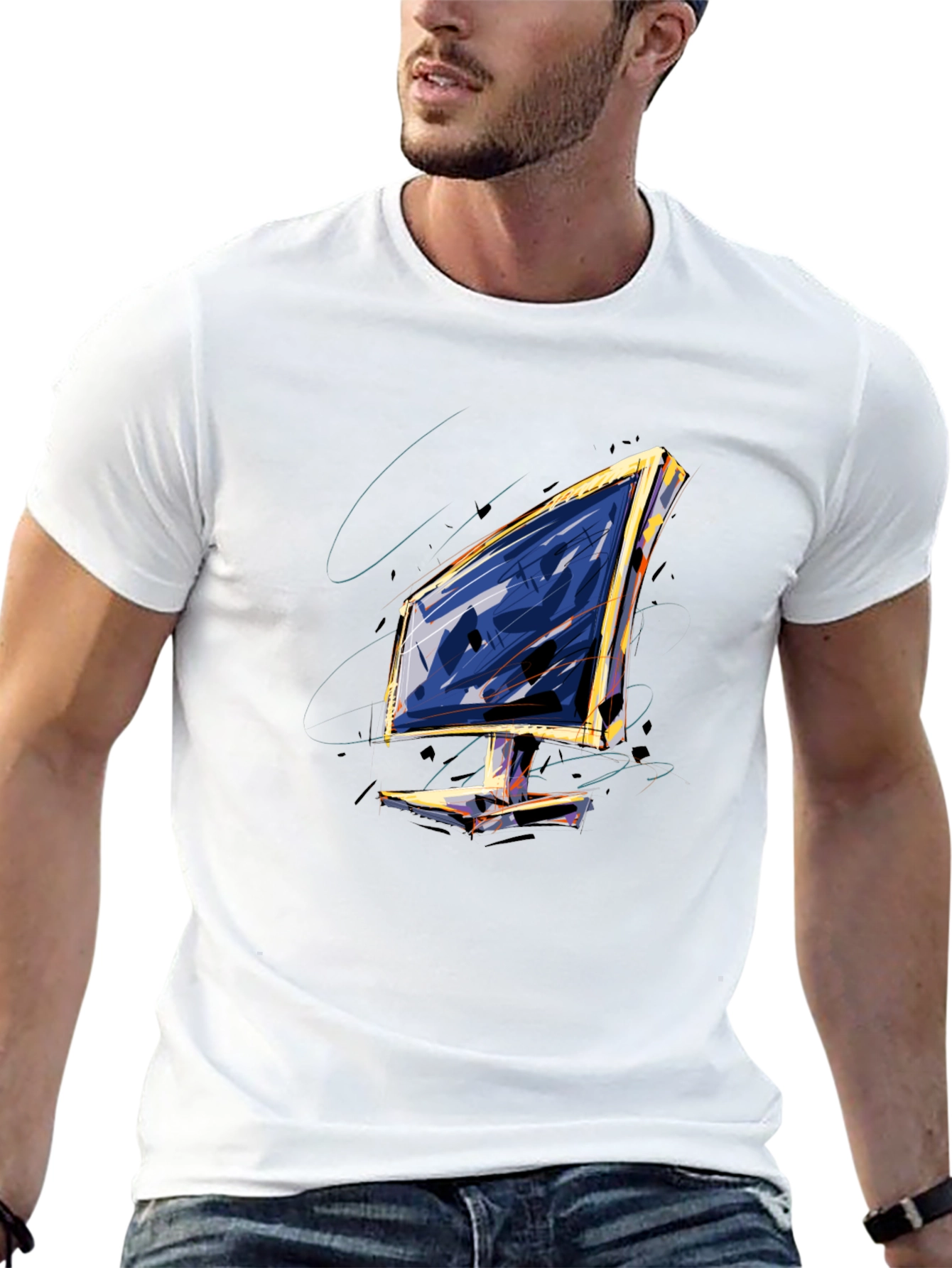 Abstract Monitor Graphic Tee