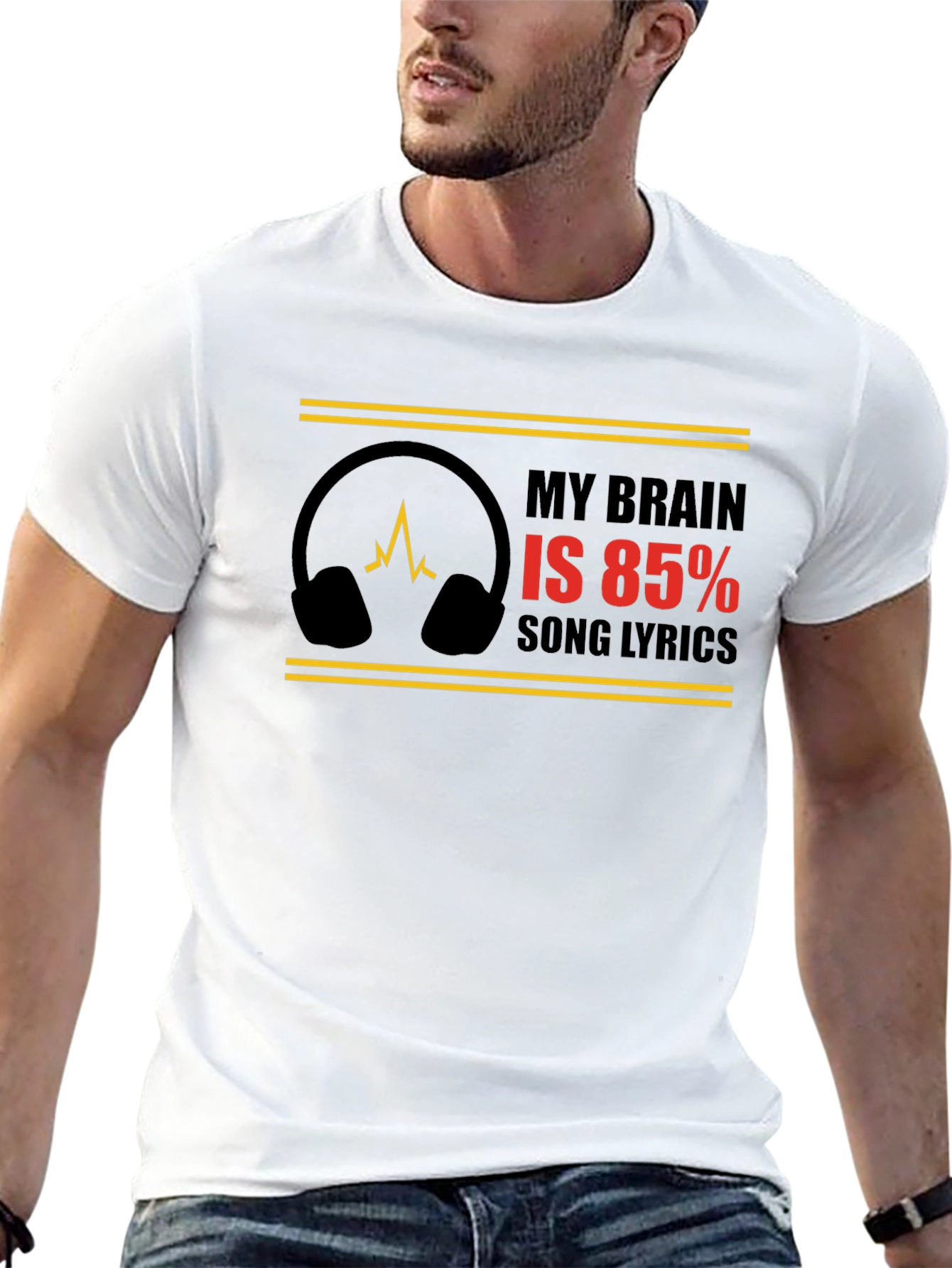 My Brain is 85% Song Lyrics Graphic Tee