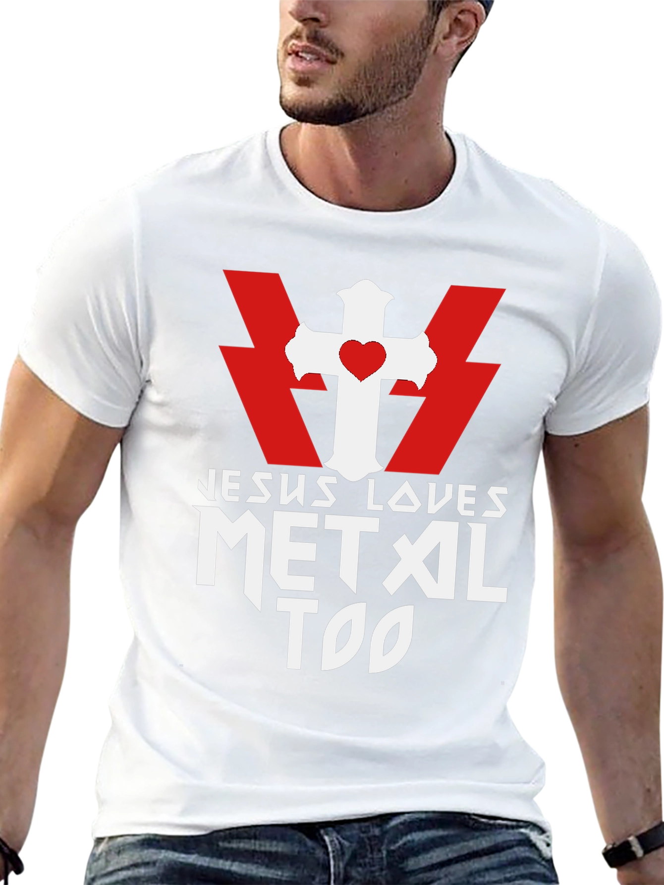Jesus Loves Metal Too Black T-Shirt