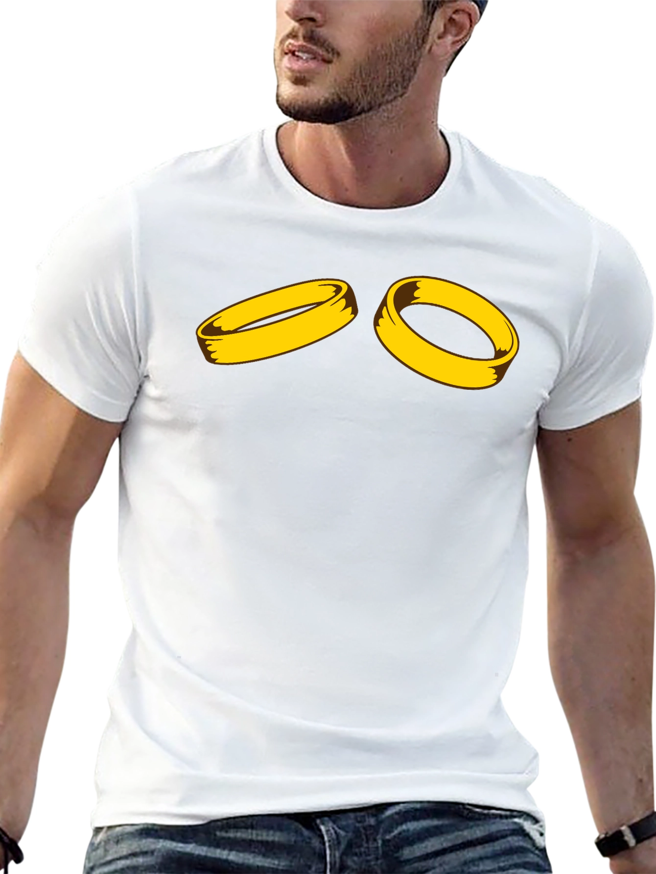 Golden Ring Graphic Black T-Shirt