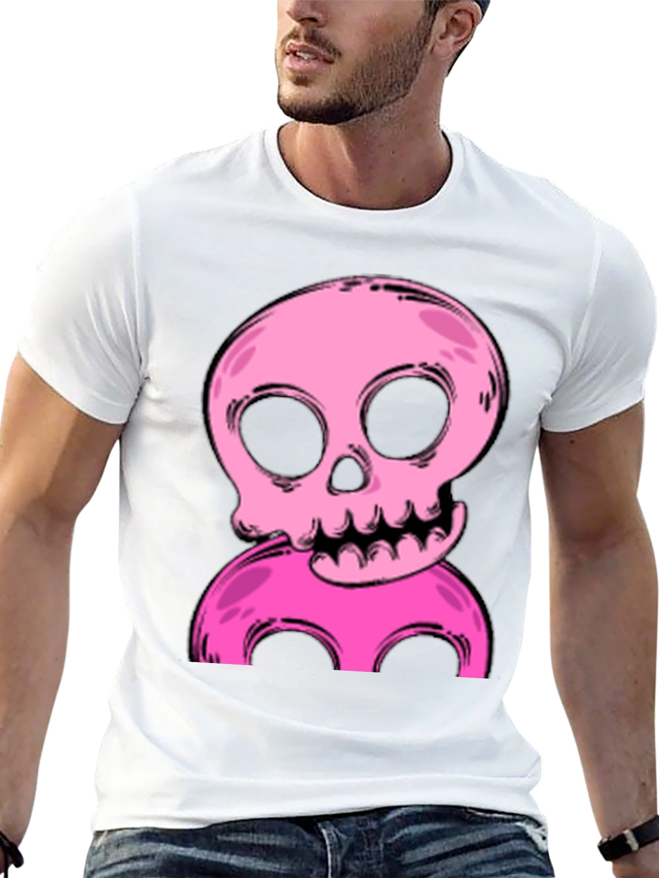 Pink Skull Graphic T-Shirt - Unique Design