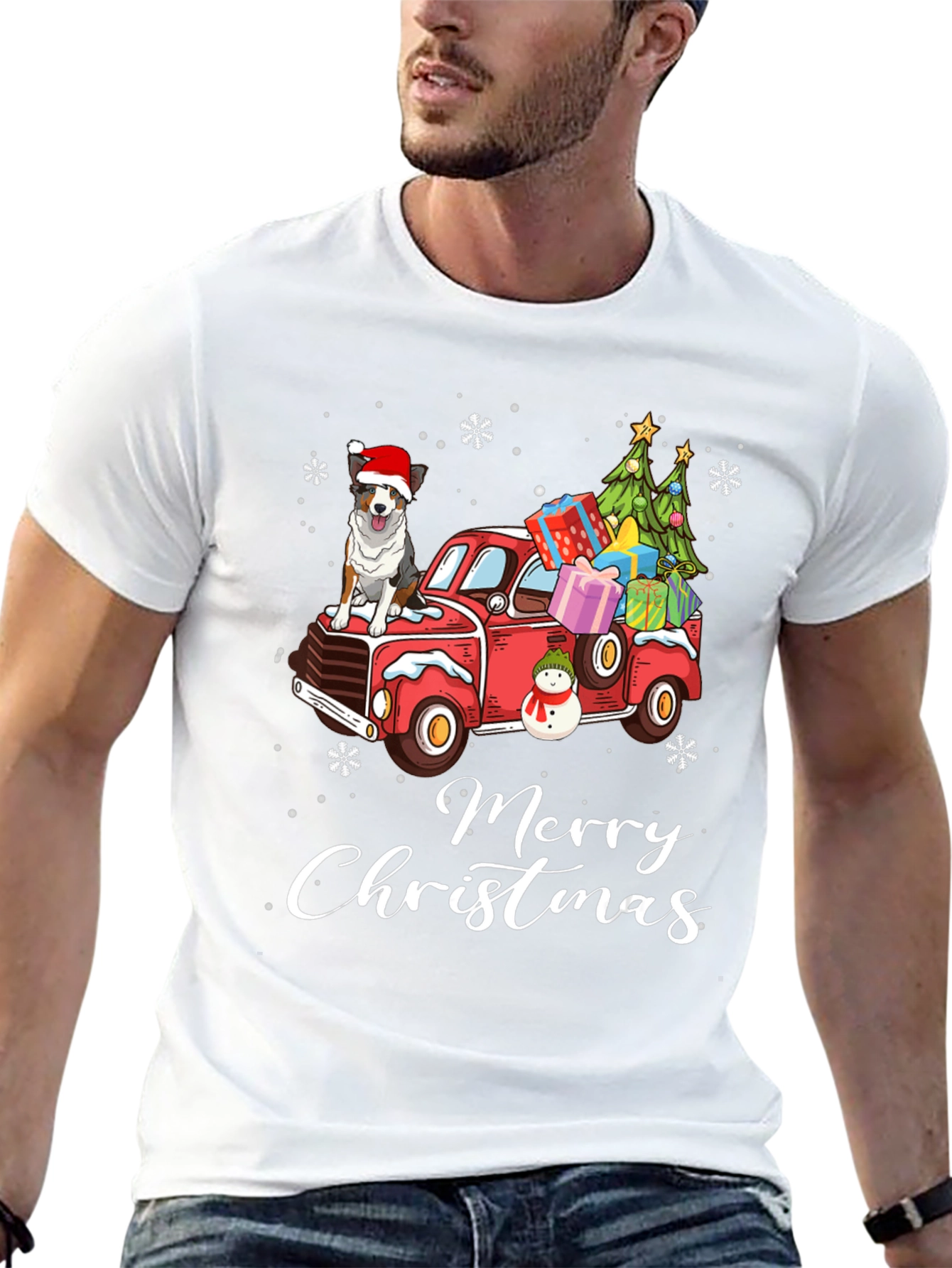 Merry Christmas Dog Truck T-Shirt