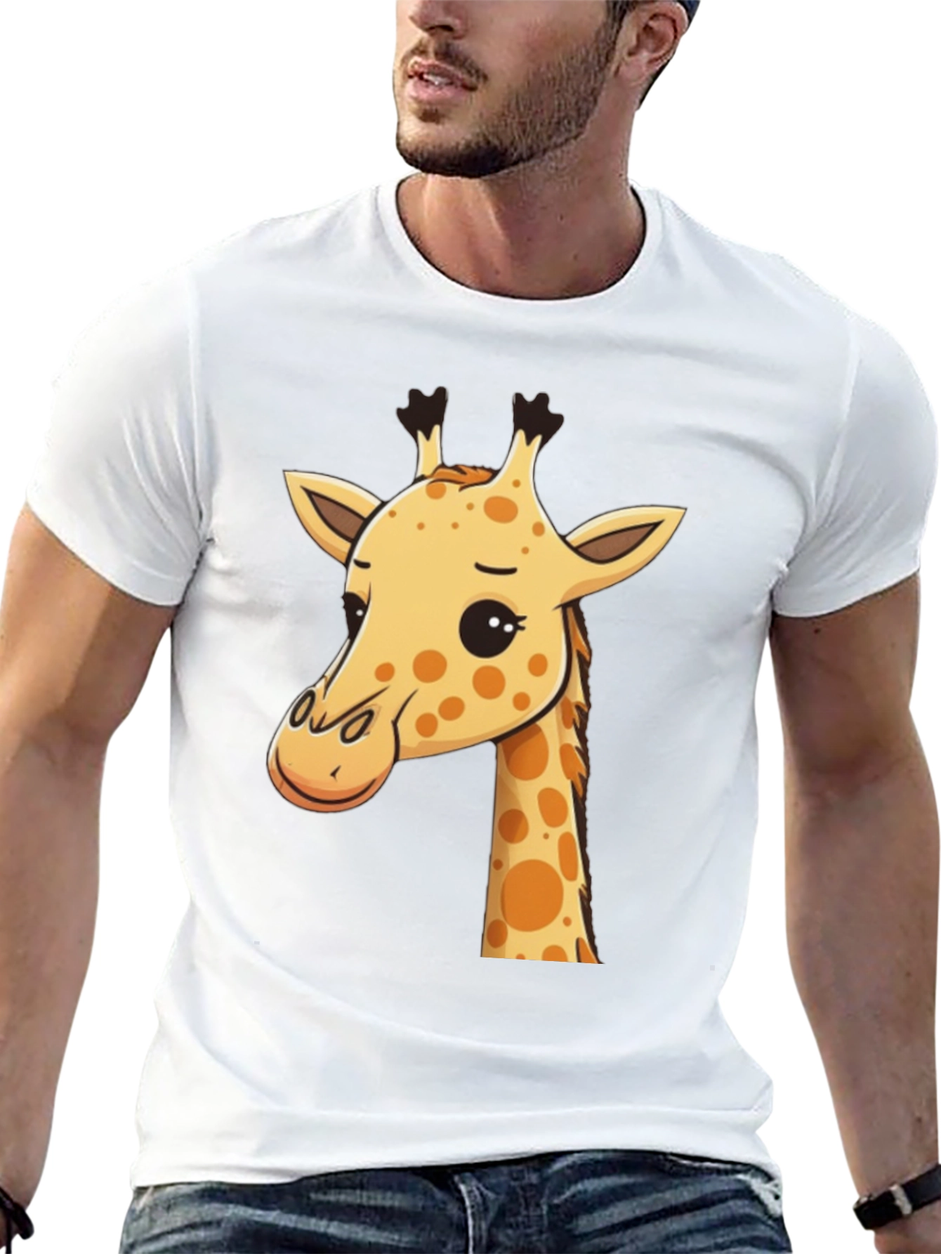 Giraffe Graphic Tee - Mens Black Crew Neck