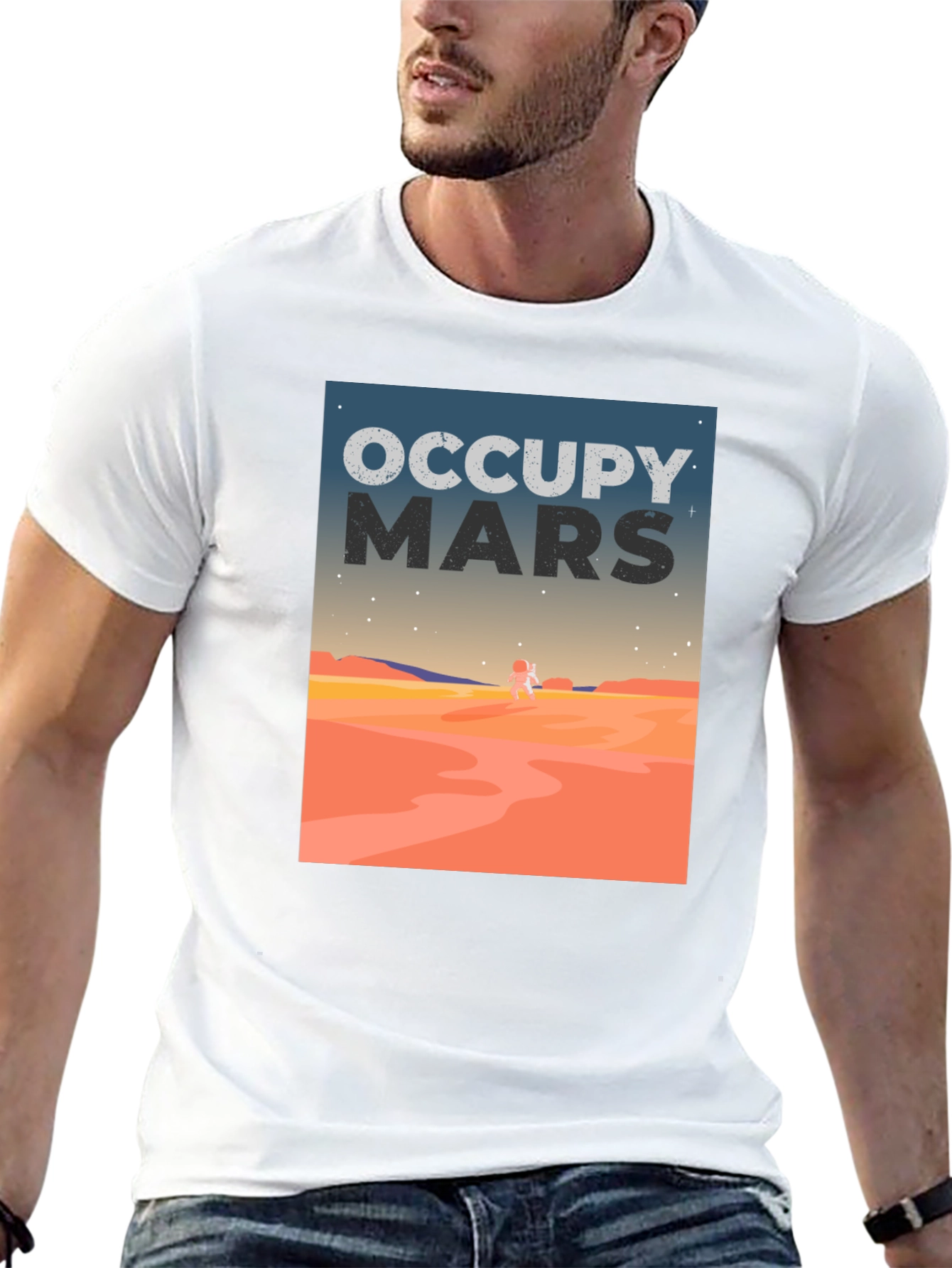 Occupy Mars Graphic Tee - Space Exploration T-Shirt