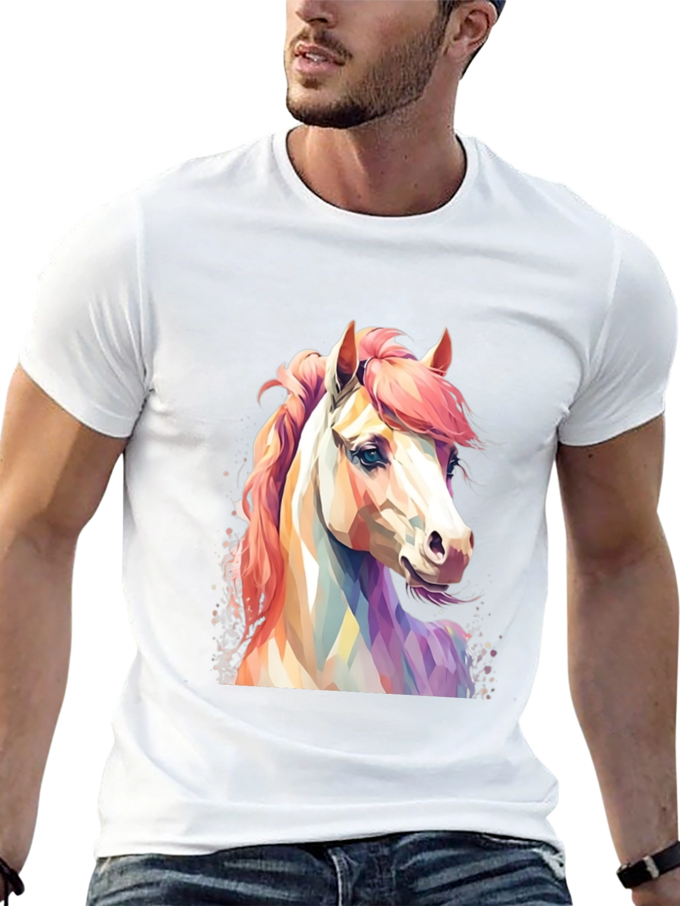 Horse Graphic T-Shirt - Mens Black Tee