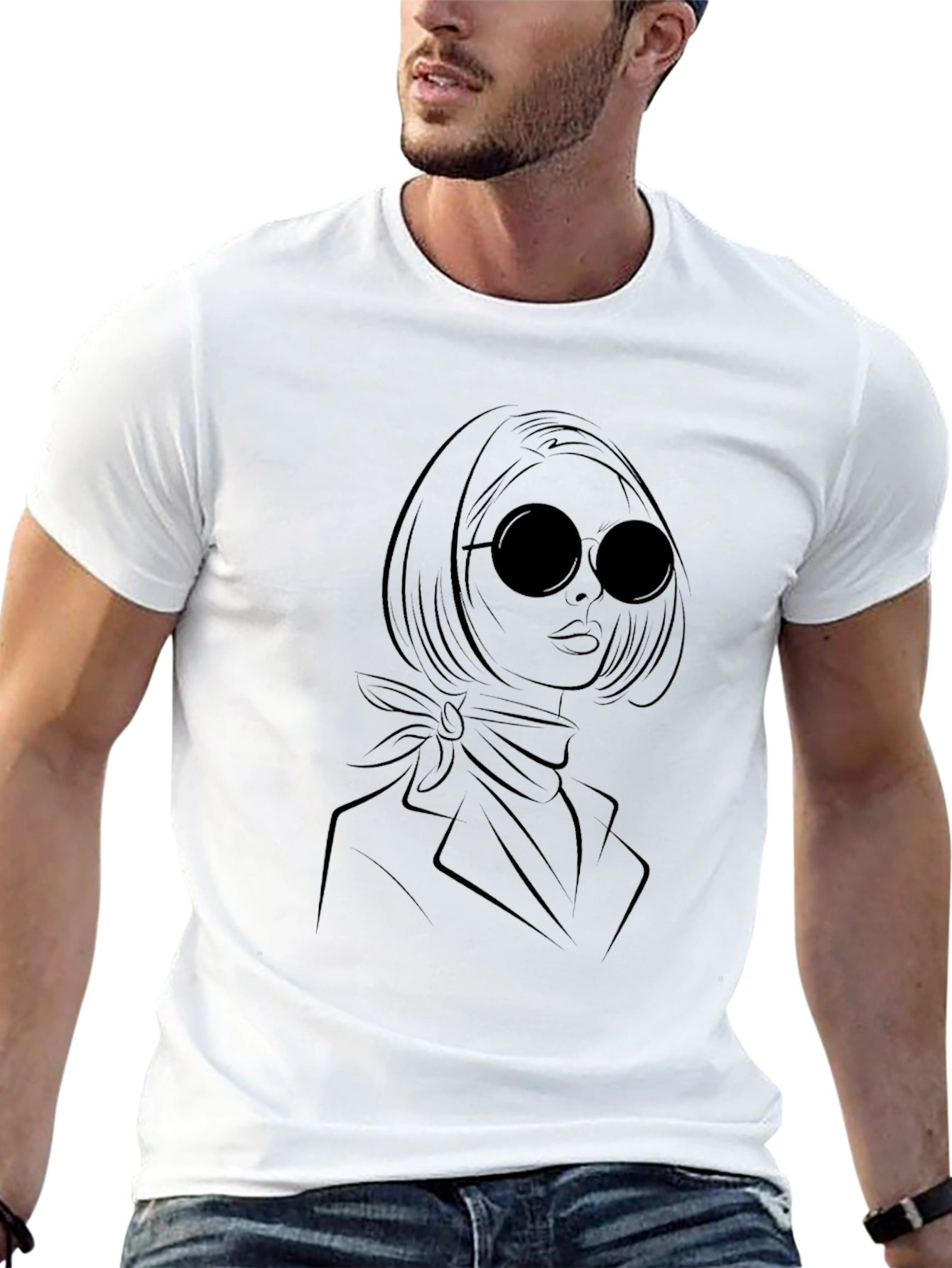 Elegant Woman Graphic Tee - Black