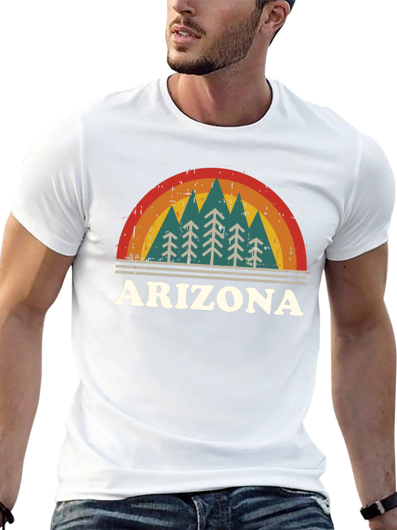 Retro Arizona Graphic Tee - Mountain Pine Trees