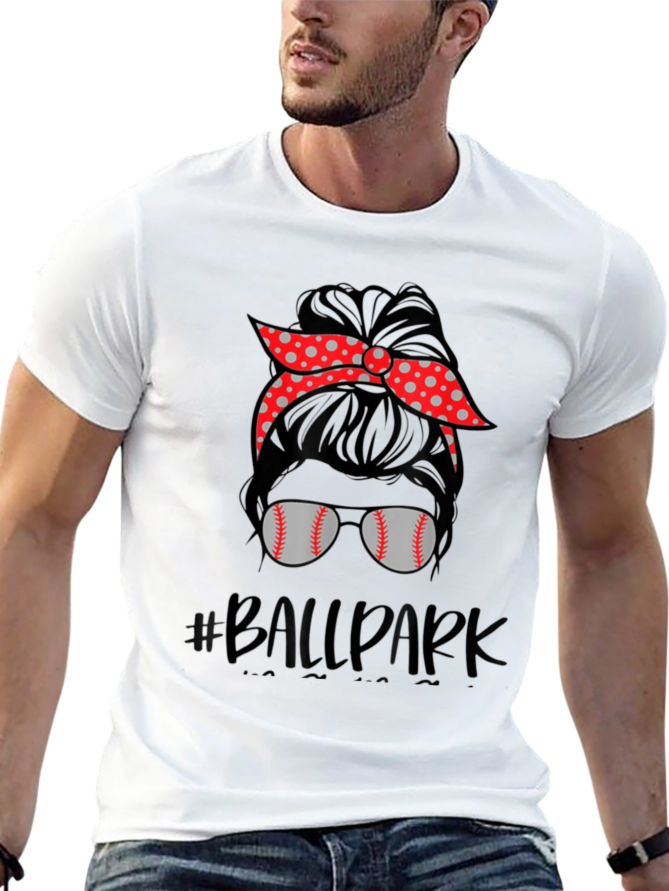 Baseball Mom Messy Bun T-Shirt