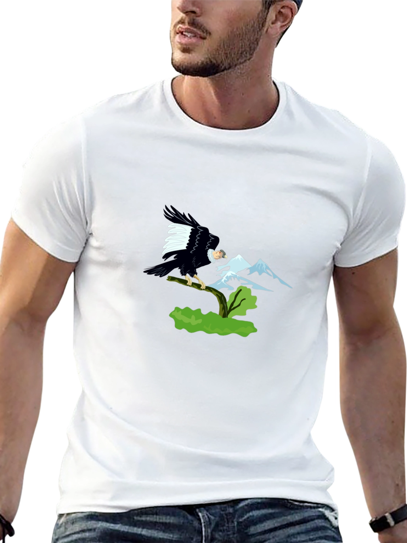 Eagle Mountain Graphic Tee - Black Cotton T-Shirt