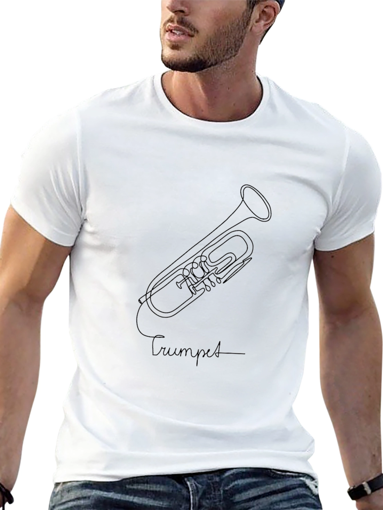 Minimalist Trumpet T-Shirt - Music Lover Tee