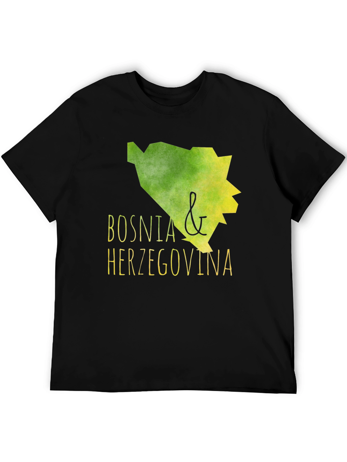Bosnia & Herzegovina Graphic Tee - Black Cotton T-Shirt