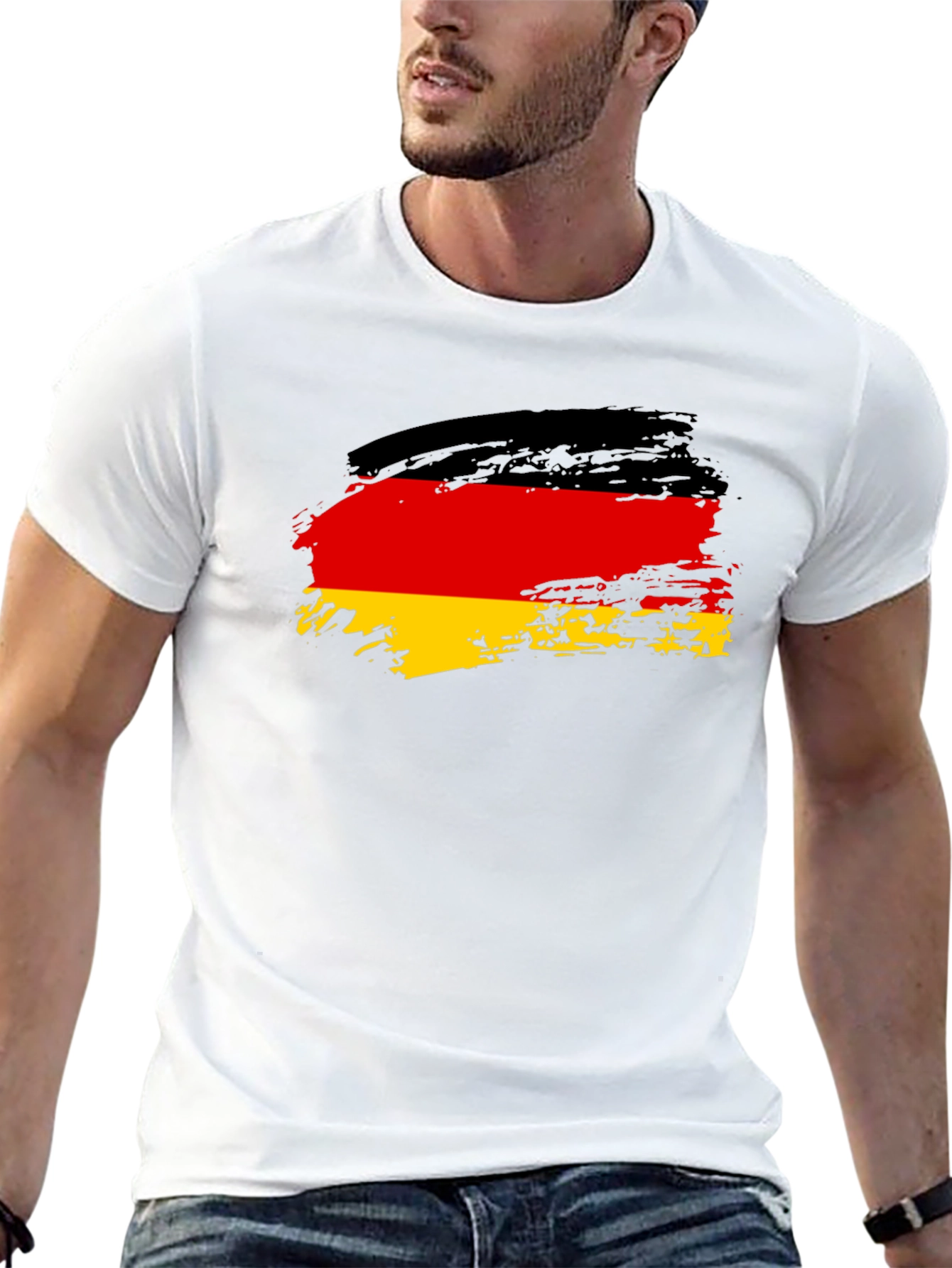 German Flag T-Shirt - Brush Stroke Style
