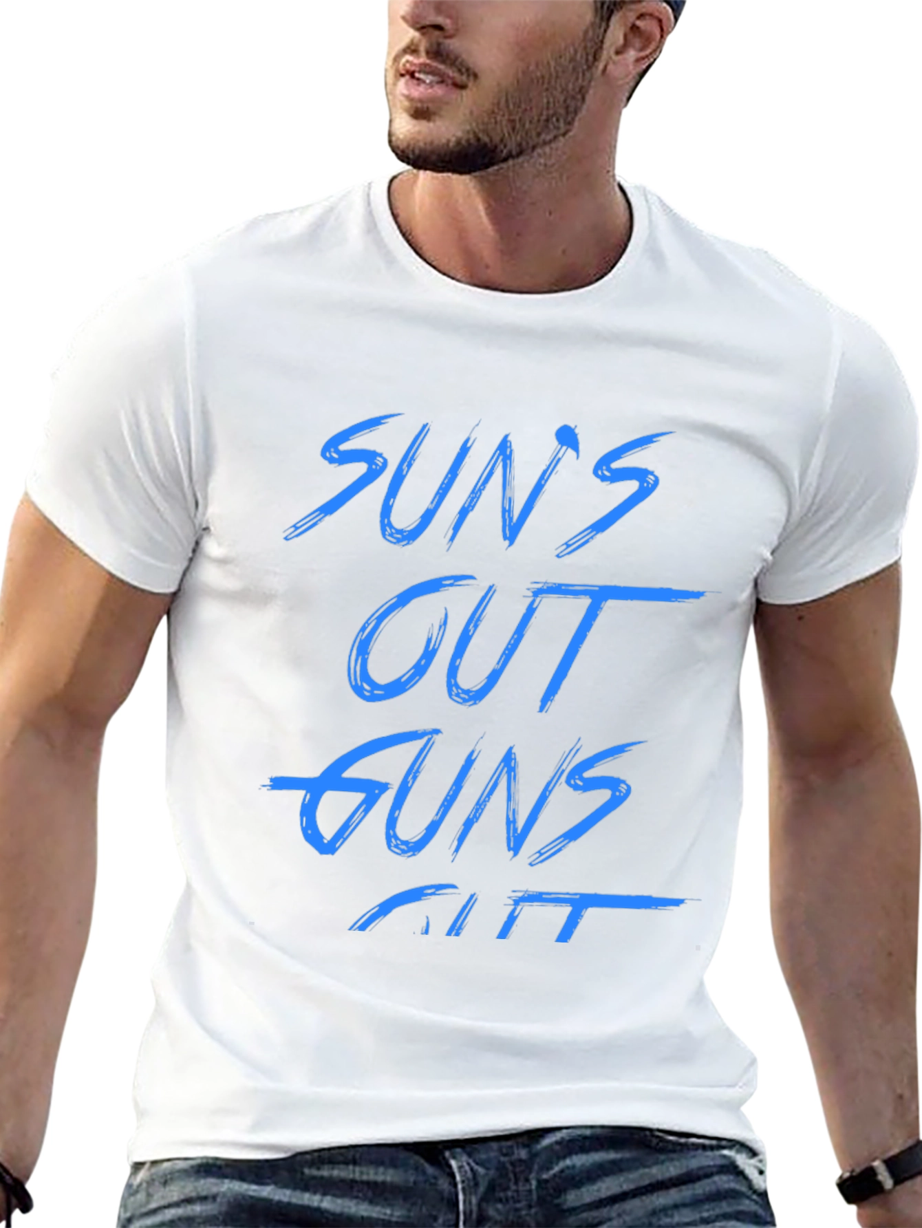 Suns Out Guns Out Black Graphic Tee