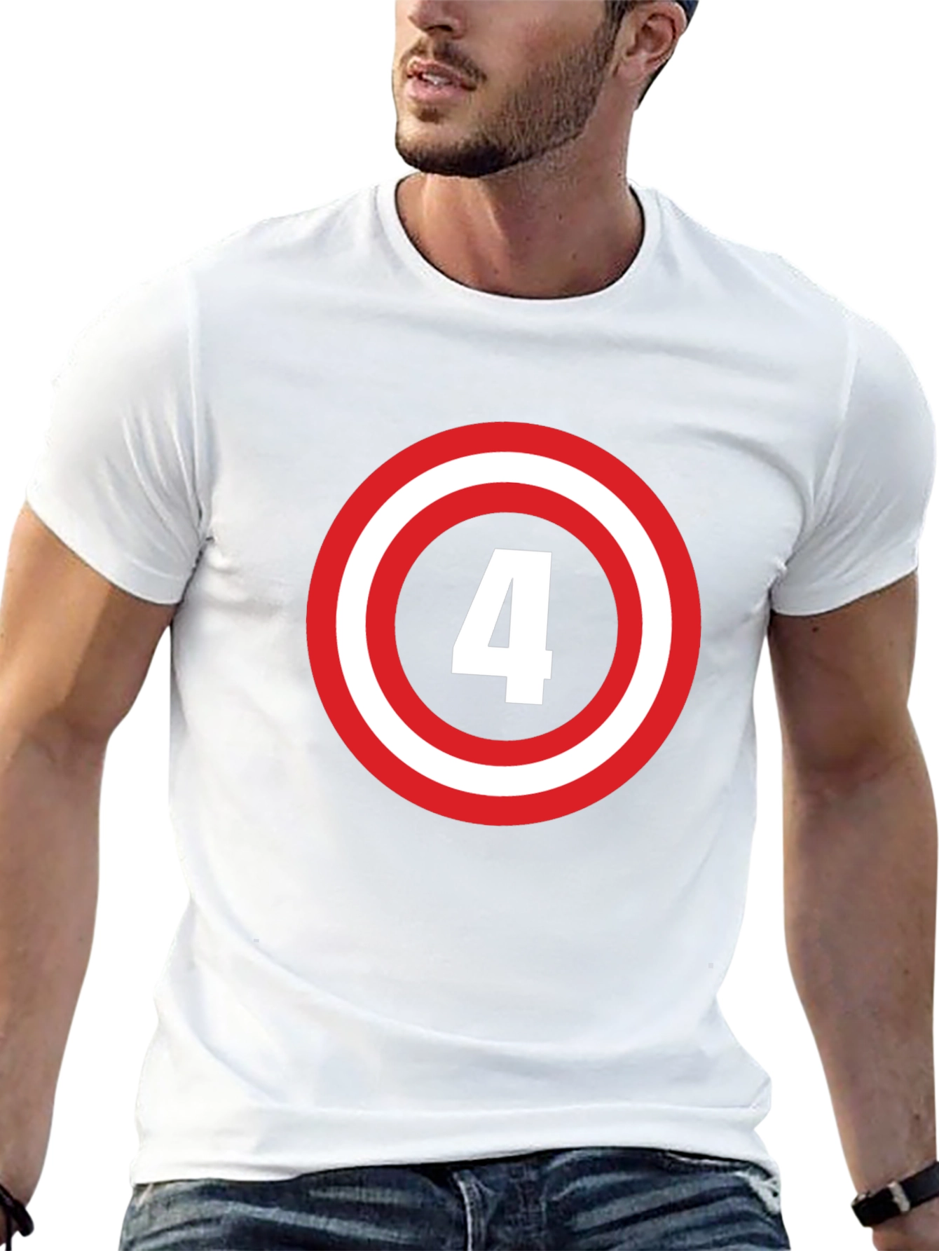 Number 4 Shield Graphic Tee - Black