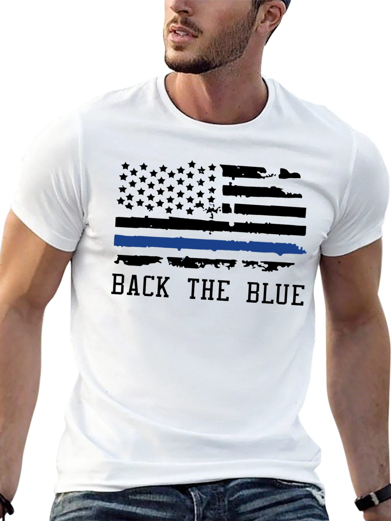 Back the Blue Graphic Tee - Black T-Shirt