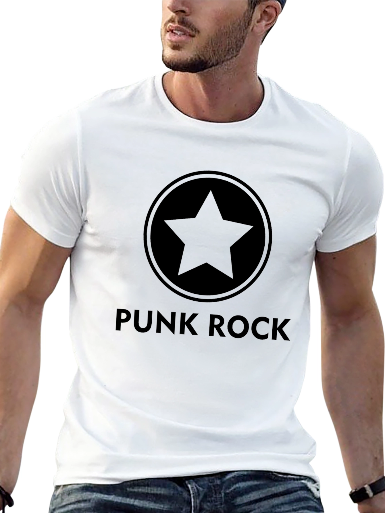 Punk Rock Star Graphic Tee - Classic Black T-Shirt
