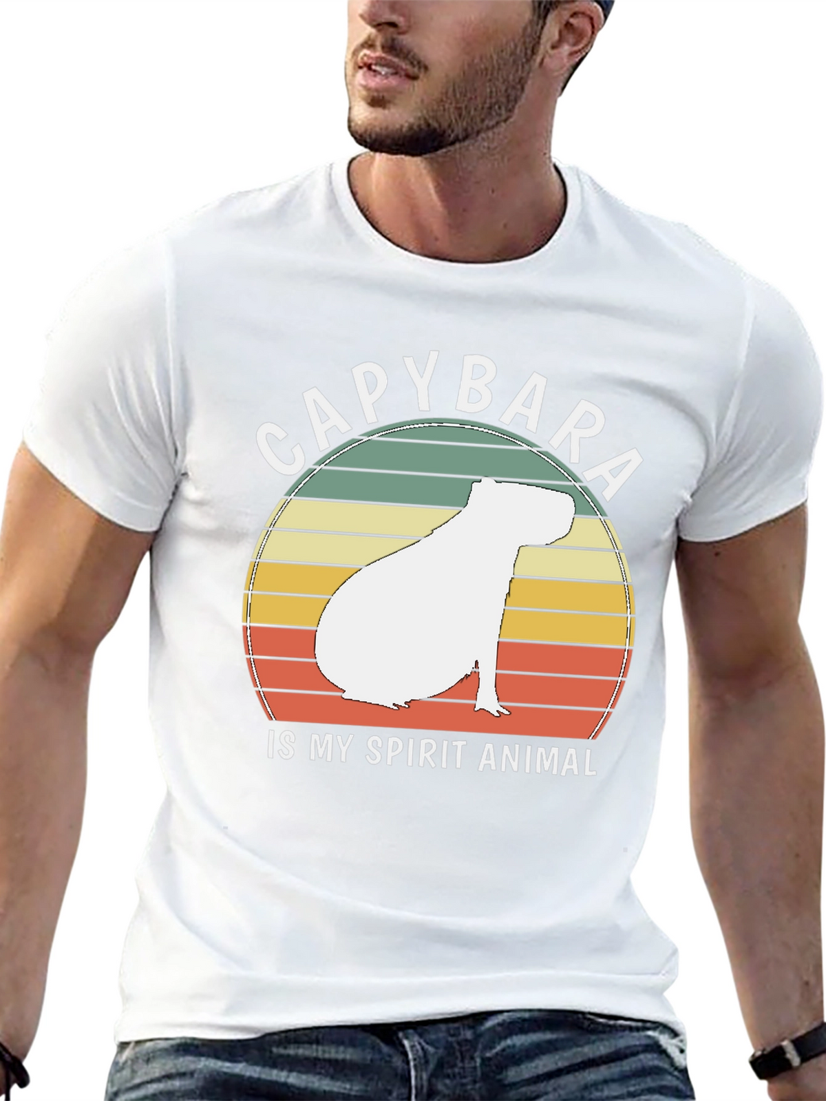 Capybara Spirit Animal T-Shirt - Retro Design