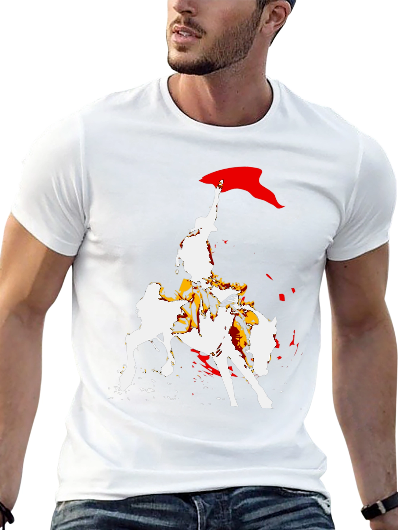 Equestrian Graphic Tee - Bold Horse Rider Design