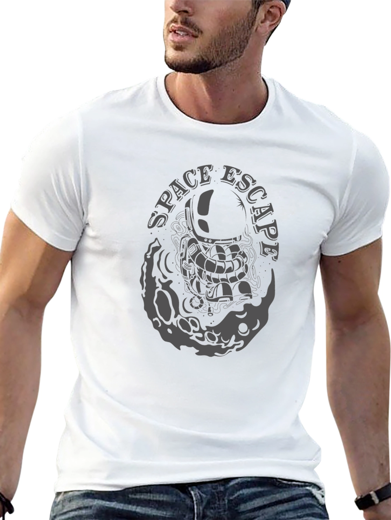 Space Escape Graphic T-Shirt - Astronaut Design