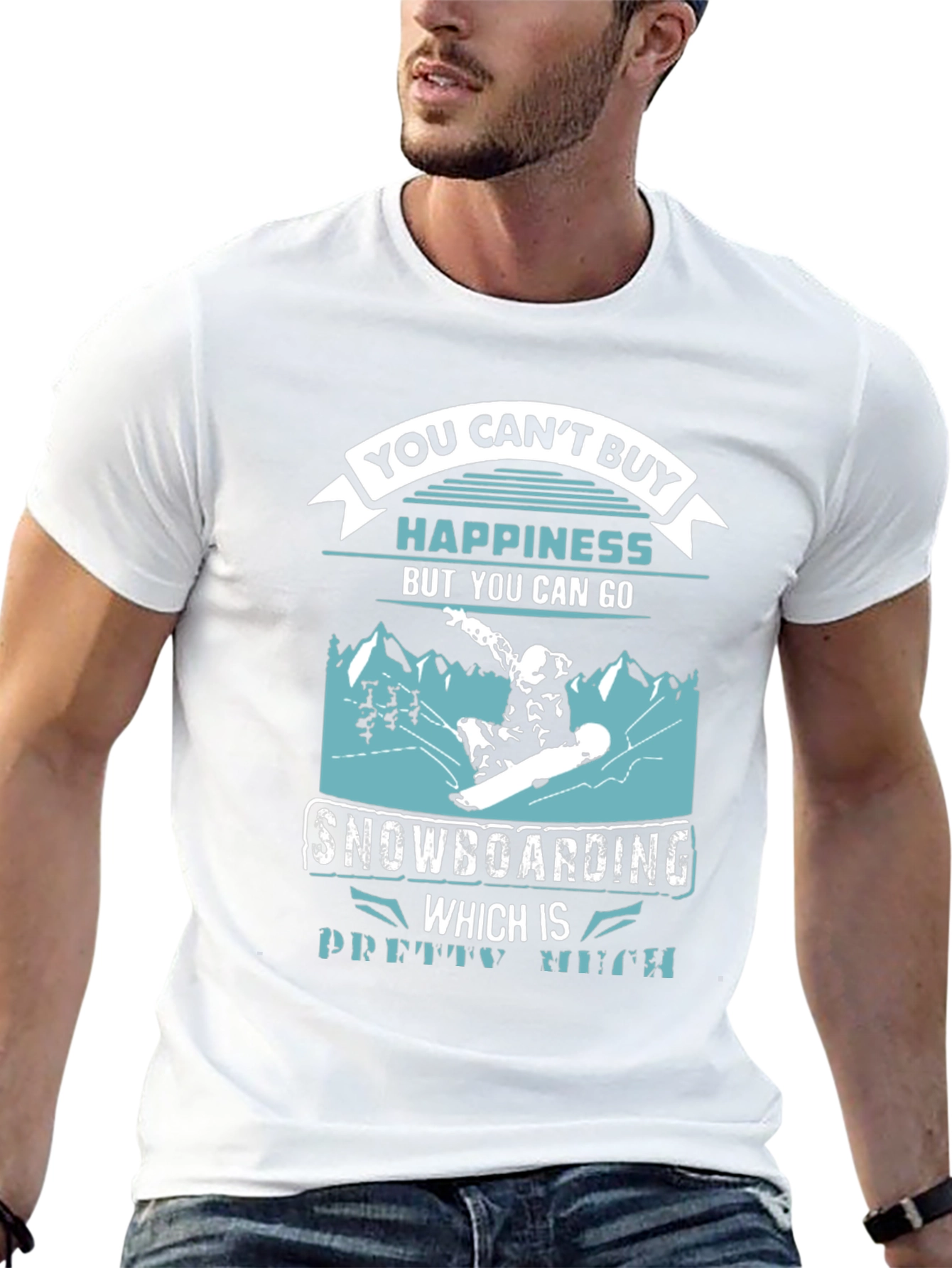 Snowboarding Happiness Graphic T-Shirt