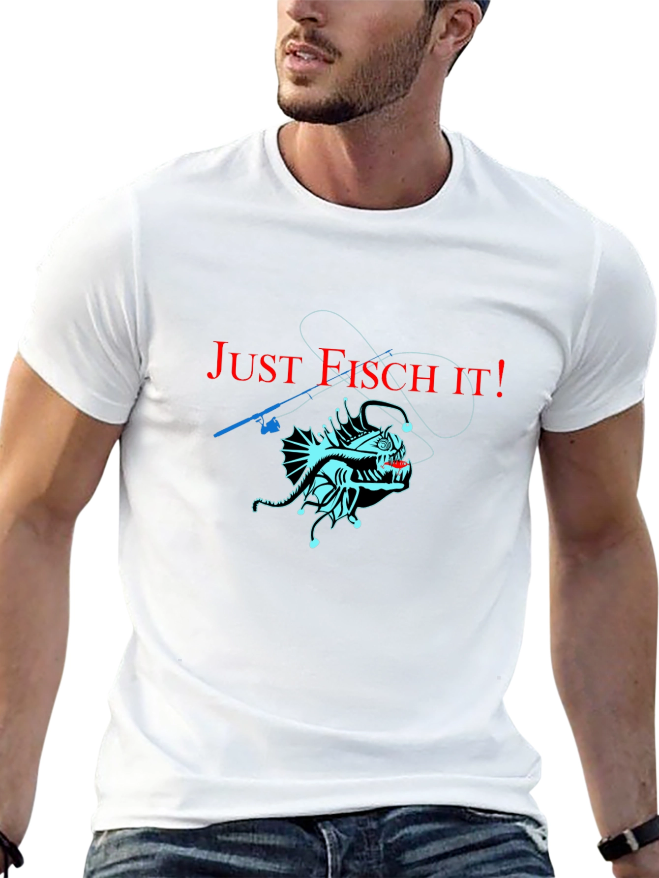 Just Fisch It! Anglerfish Graphic T-Shirt - Unique Design