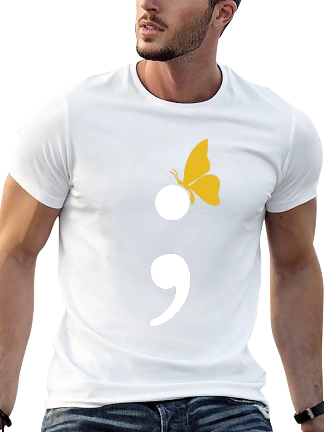Semicolon Butterfly Graphic Tee - Mental Health Awareness