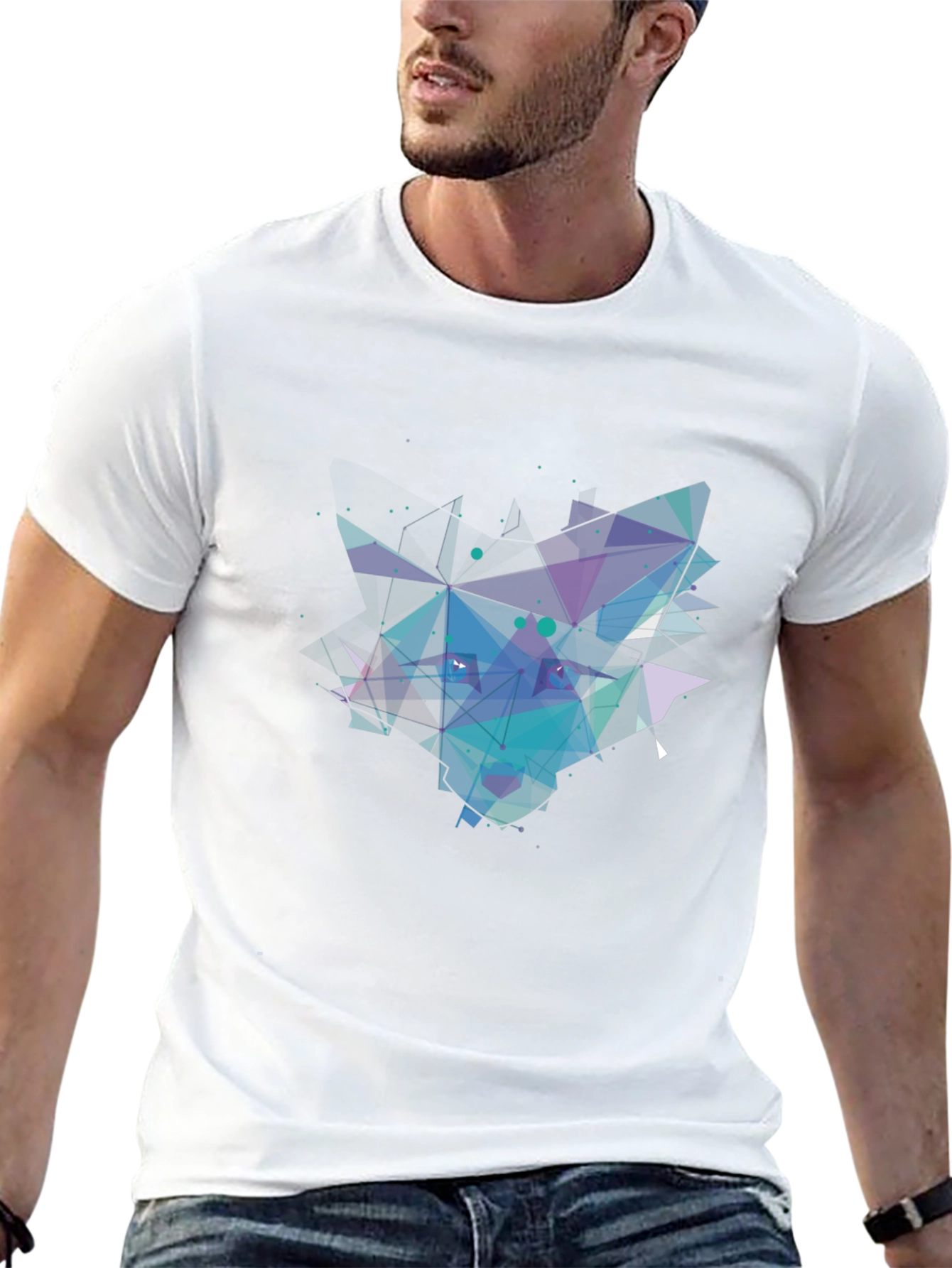Abstract Geometric Mens Black T-Shirt
