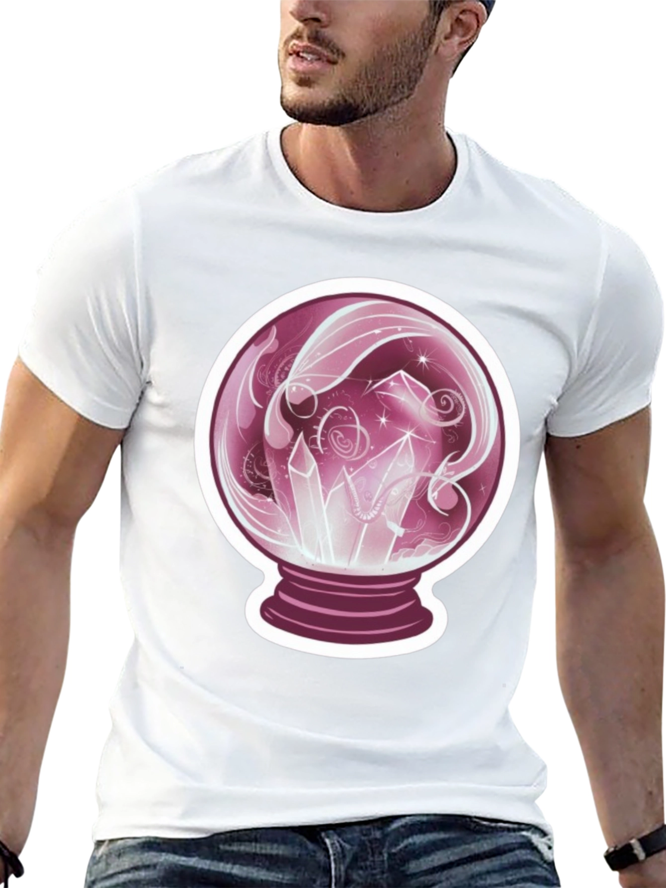 Crystal Ball Graphic Tee - Mystical Design