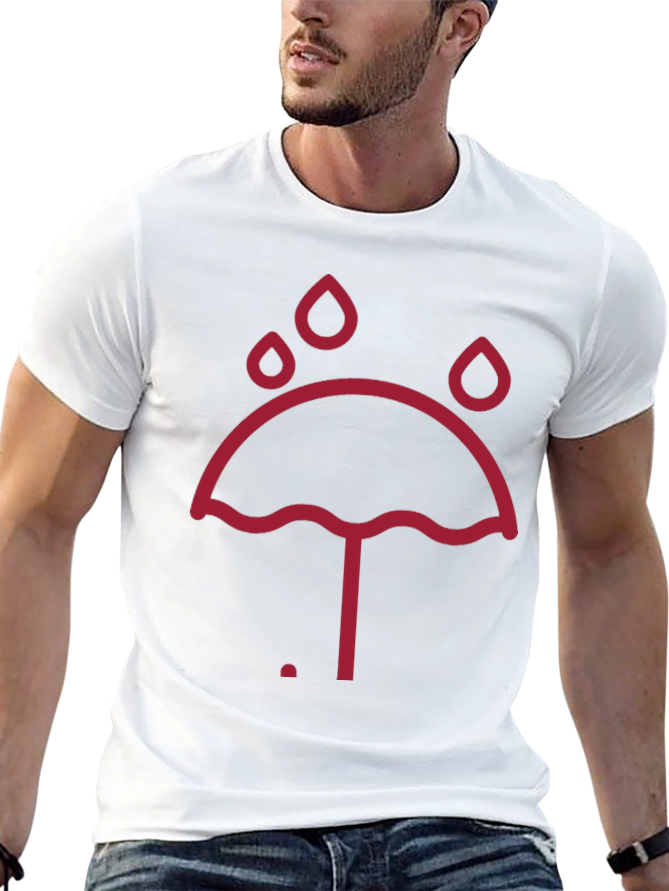 Umbrella Raindrop Graphic Tee - Unisex Black T-Shirt