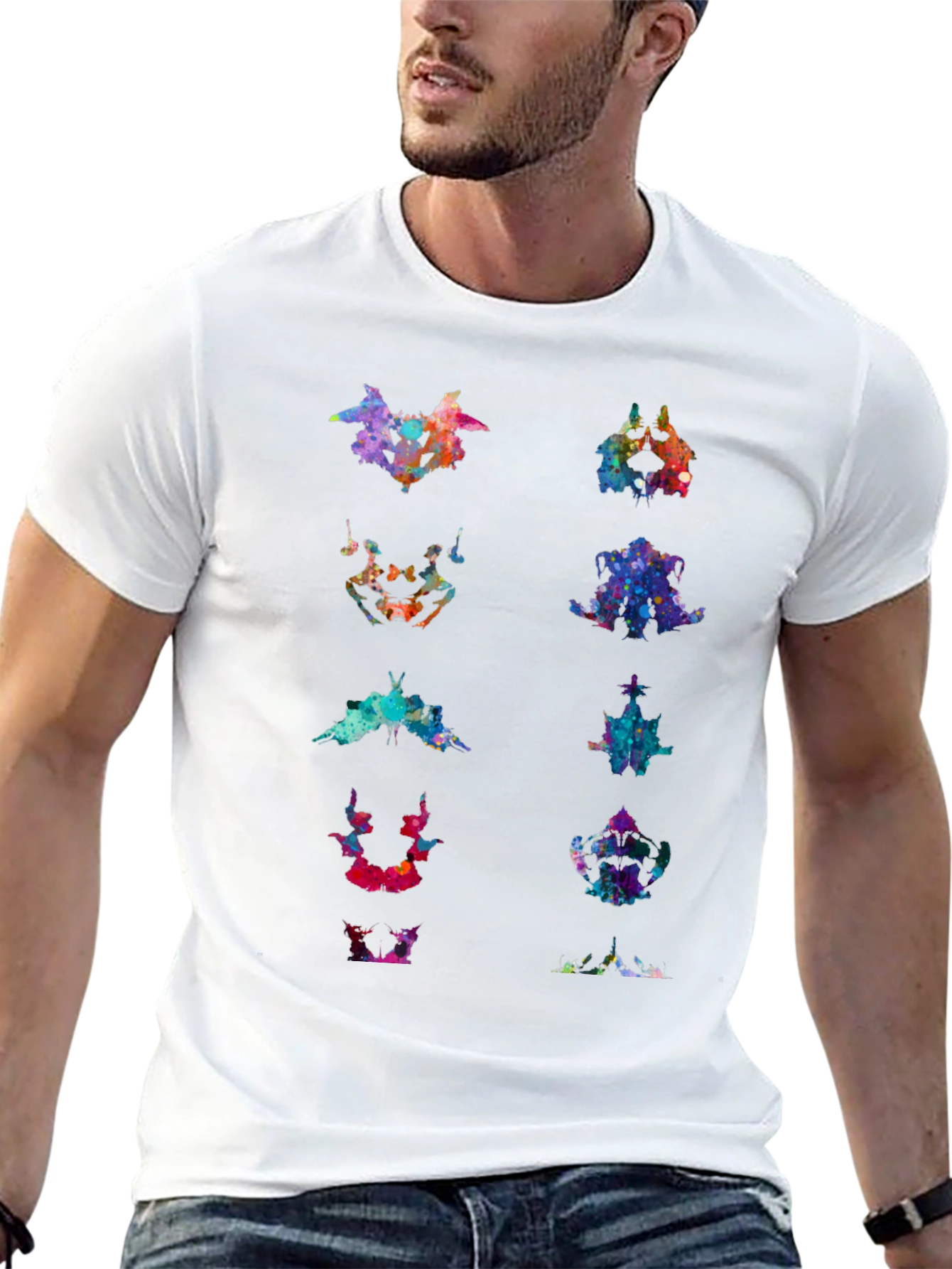 Rorschach Inkblot Art Print Black T-Shirt