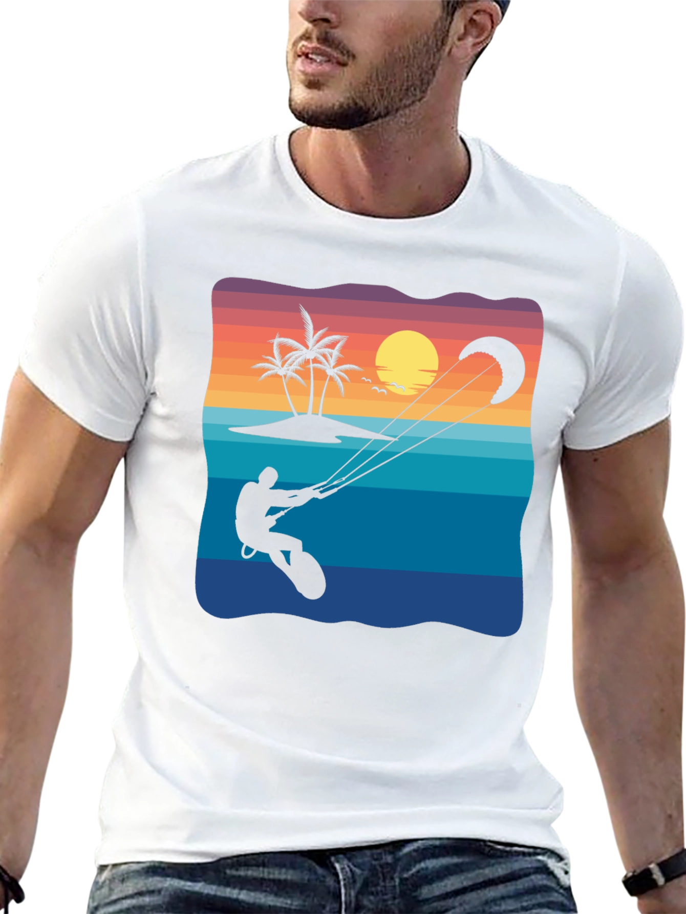 Kitesurfing Sunset Graphic Tee
