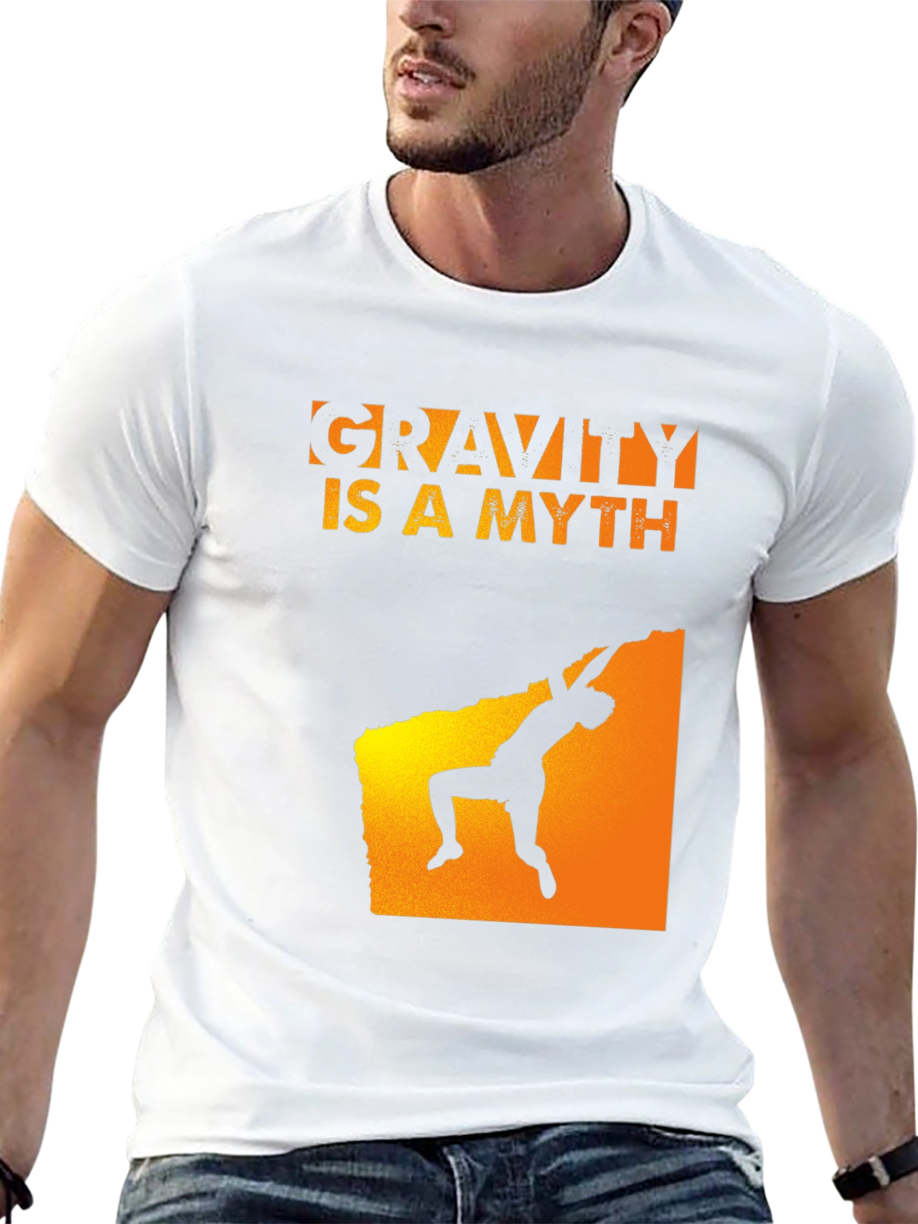Gravity Is A Myth Rock Climbing Black T-Shirt