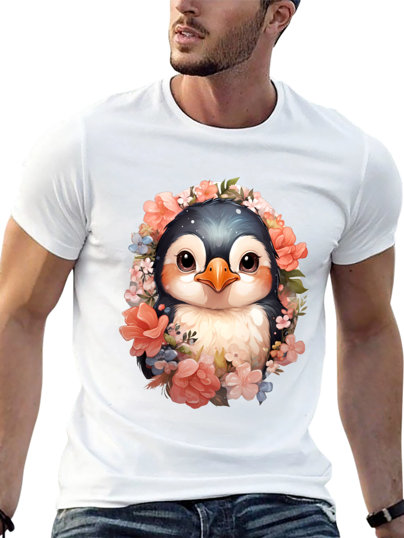 Penguin Floral Graphic Tee