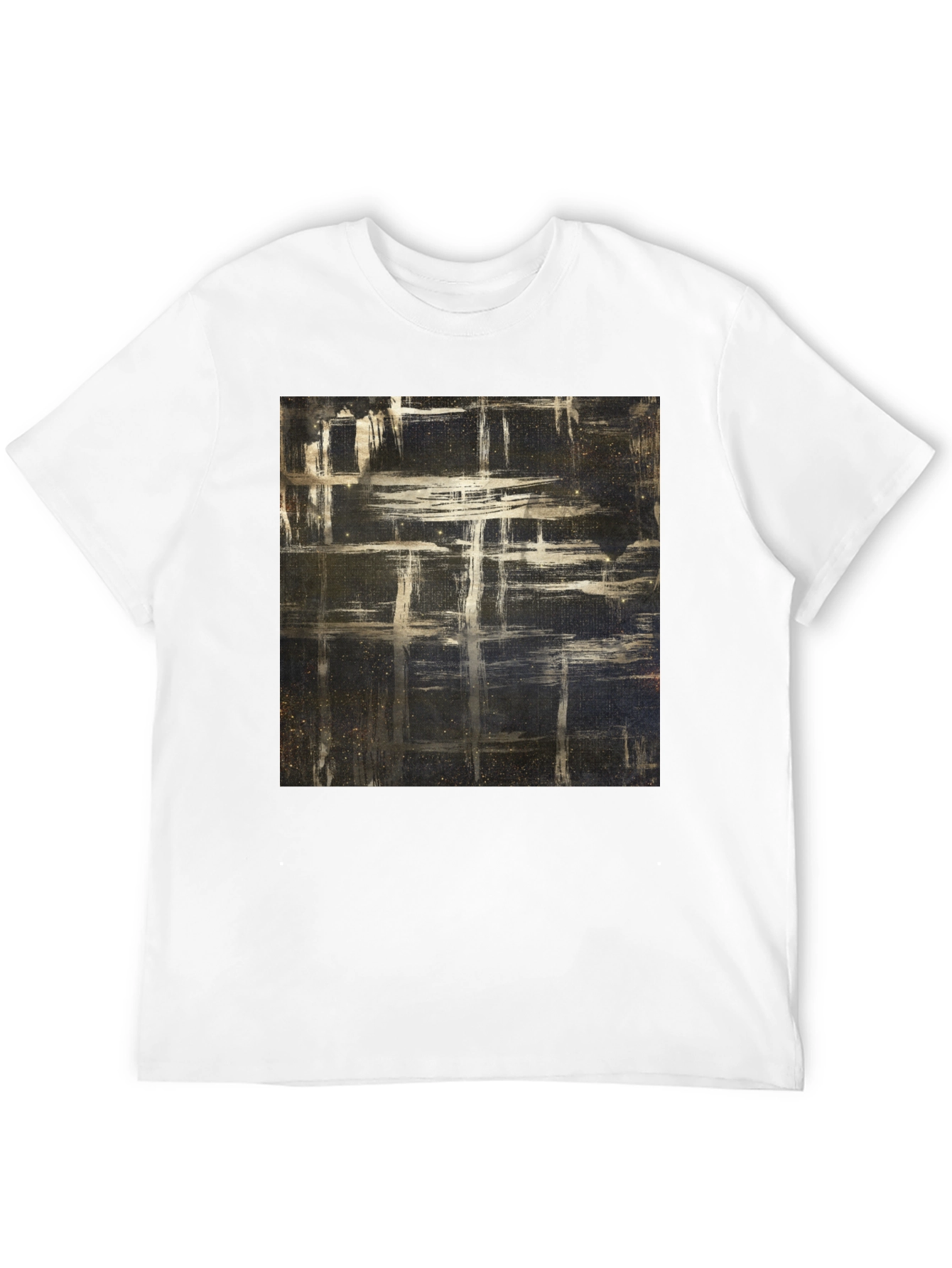 Abstract Grid Graphic T-Shirt - Black