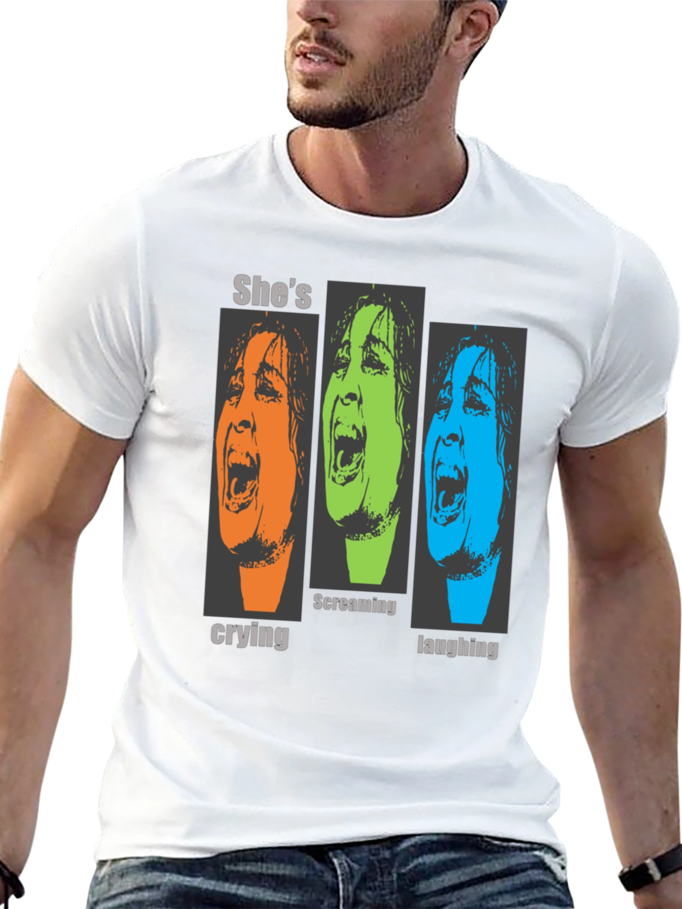 Shes Crying Screaming Laughing Graphic T-Shirt