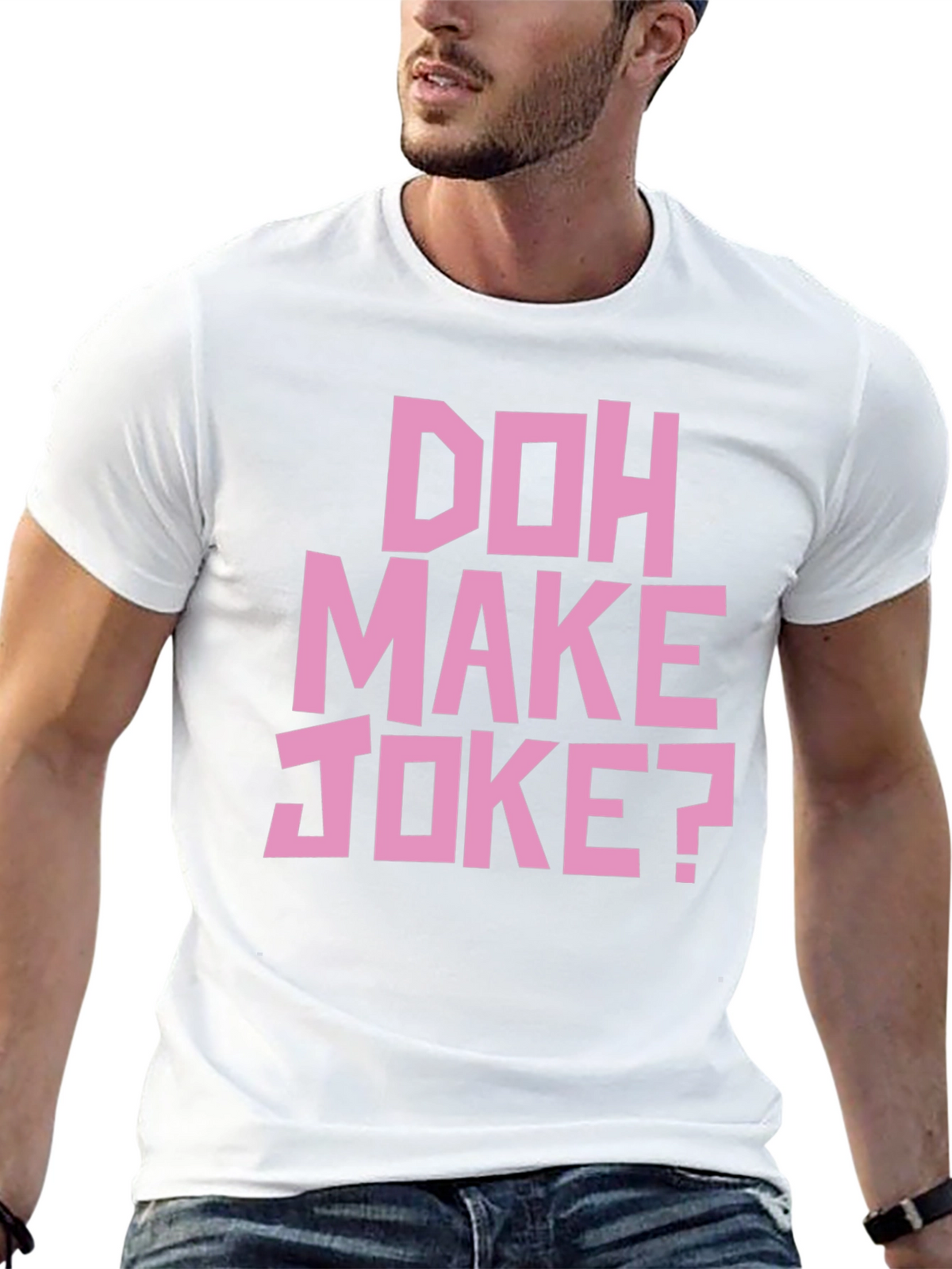 Doh Make Joke? Mens Black Graphic T-Shirt