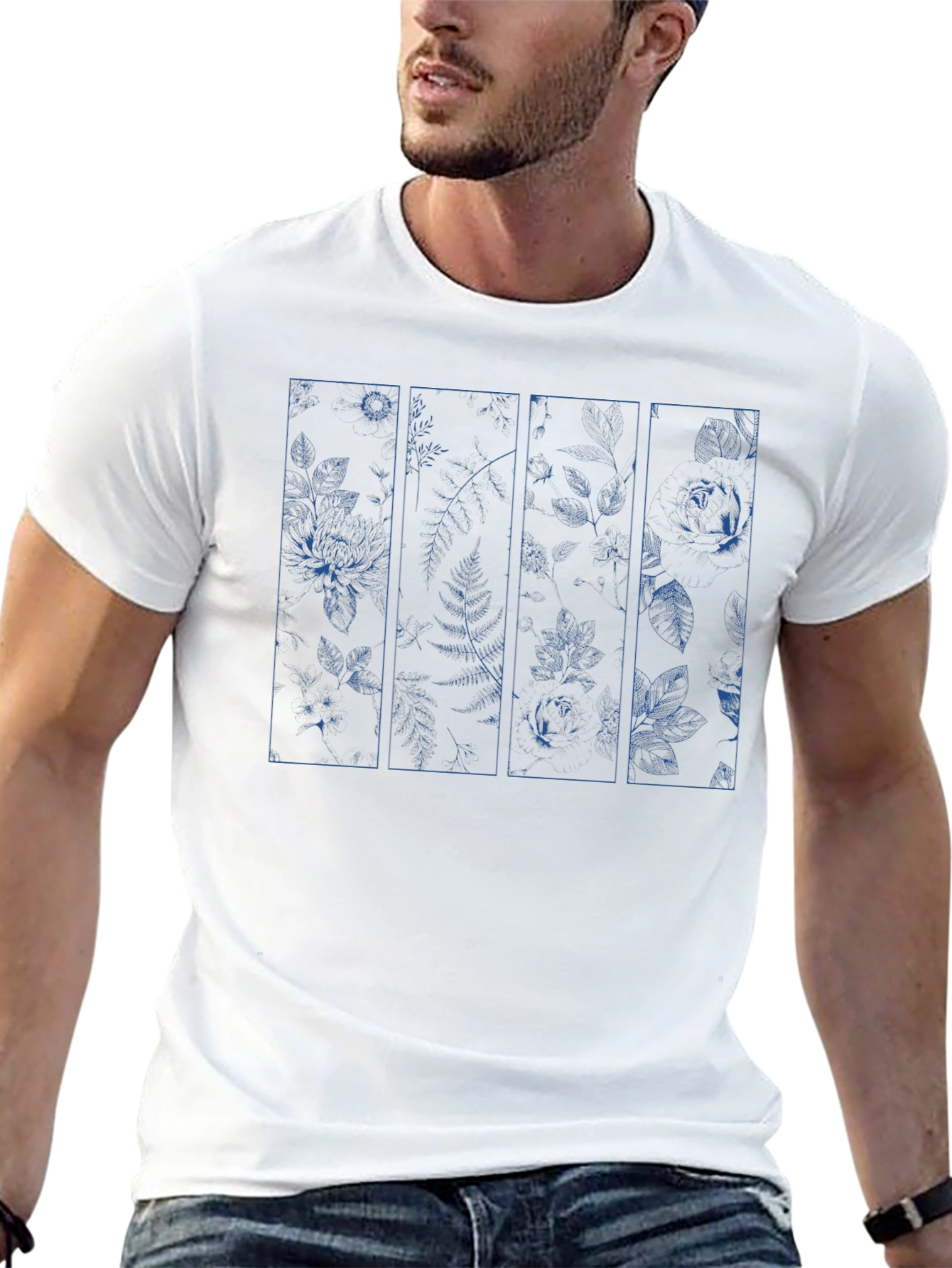 Floral Panel Graphic Print T-Shirt
